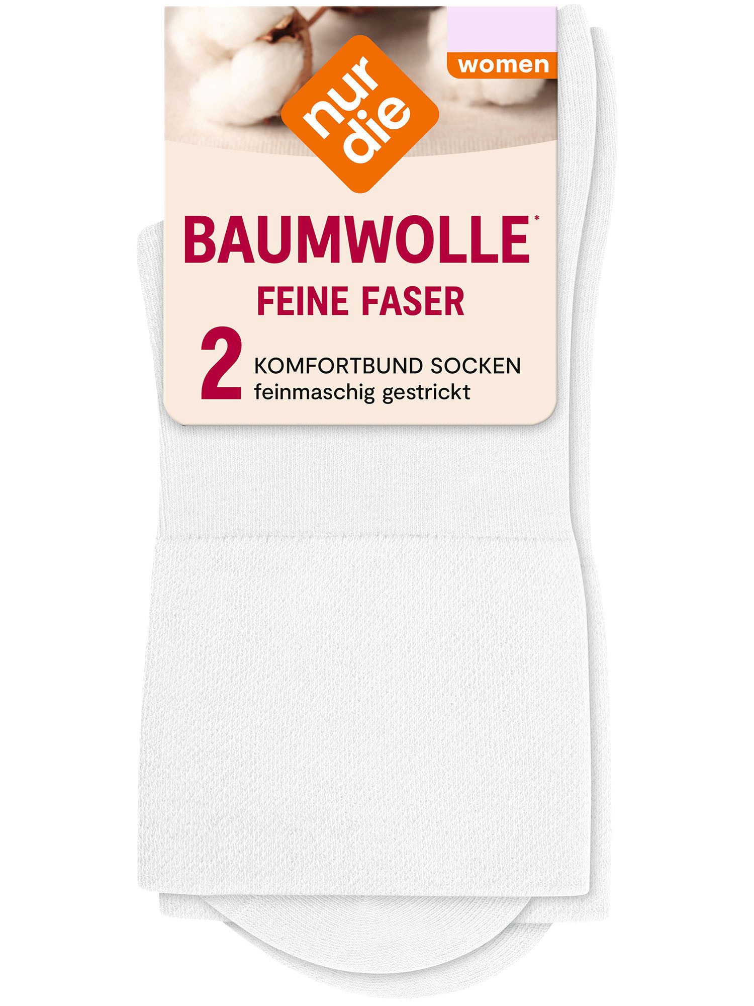 Nur Die Basicsocken Feine Baumwolle Komfort (2-Paar) Socken, Baumwollsocken, Alltagsocken