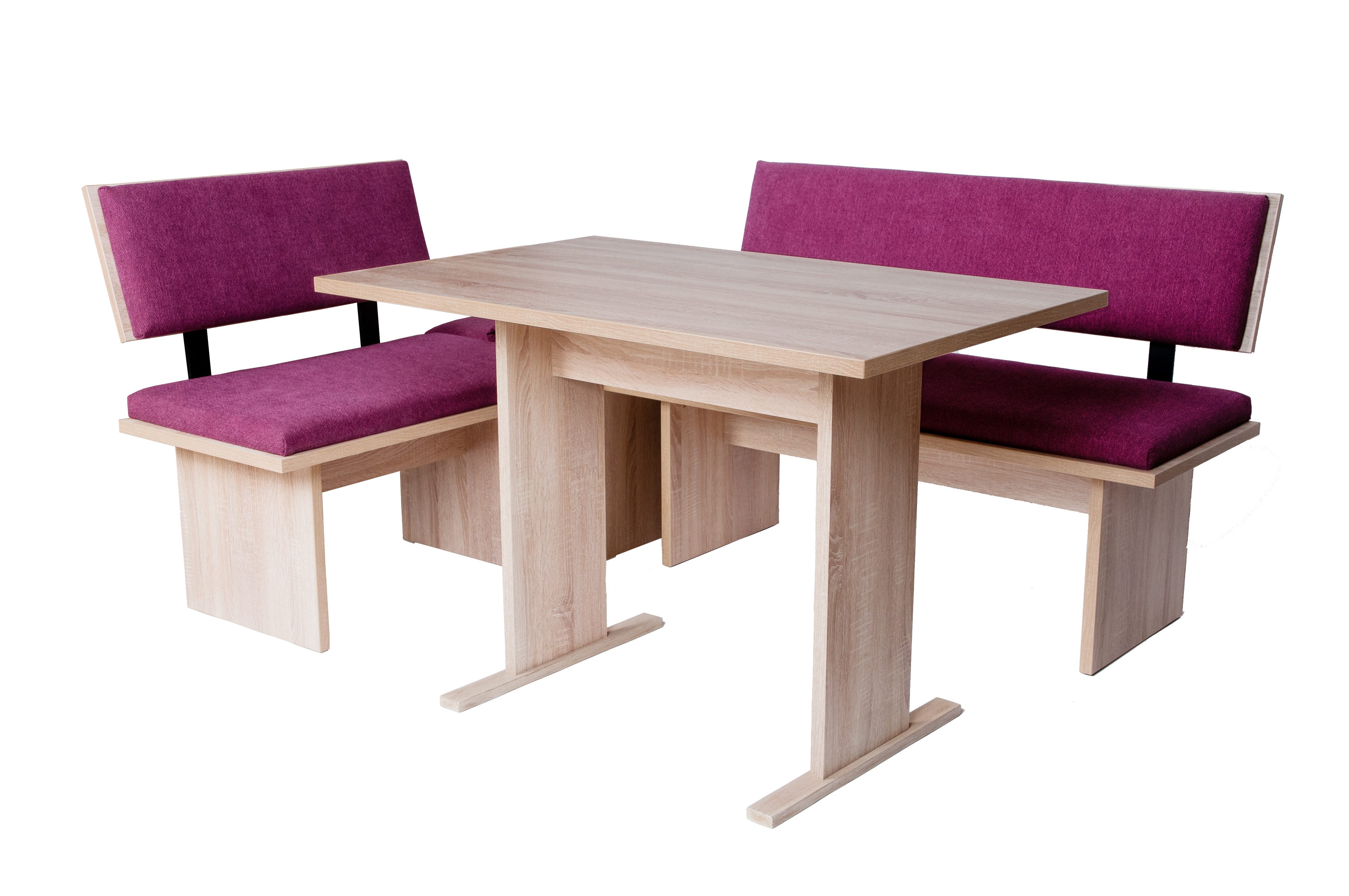 kundler home Eckbankgruppe Sitzbank, Eckbank, L:182 R:142 cm Seitenlänge tauschbar, (4-er Set), bestehend aus 2 Sitzbänken, Truhe und Tisch