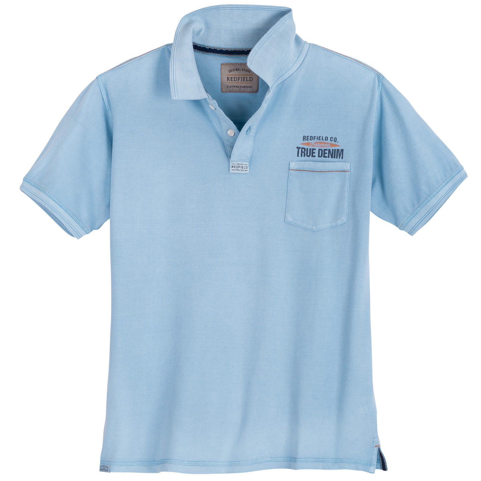redfield Poloshirt Redfield Poloshirt XXL Vintage Brusttasche hellblau günstig online kaufen