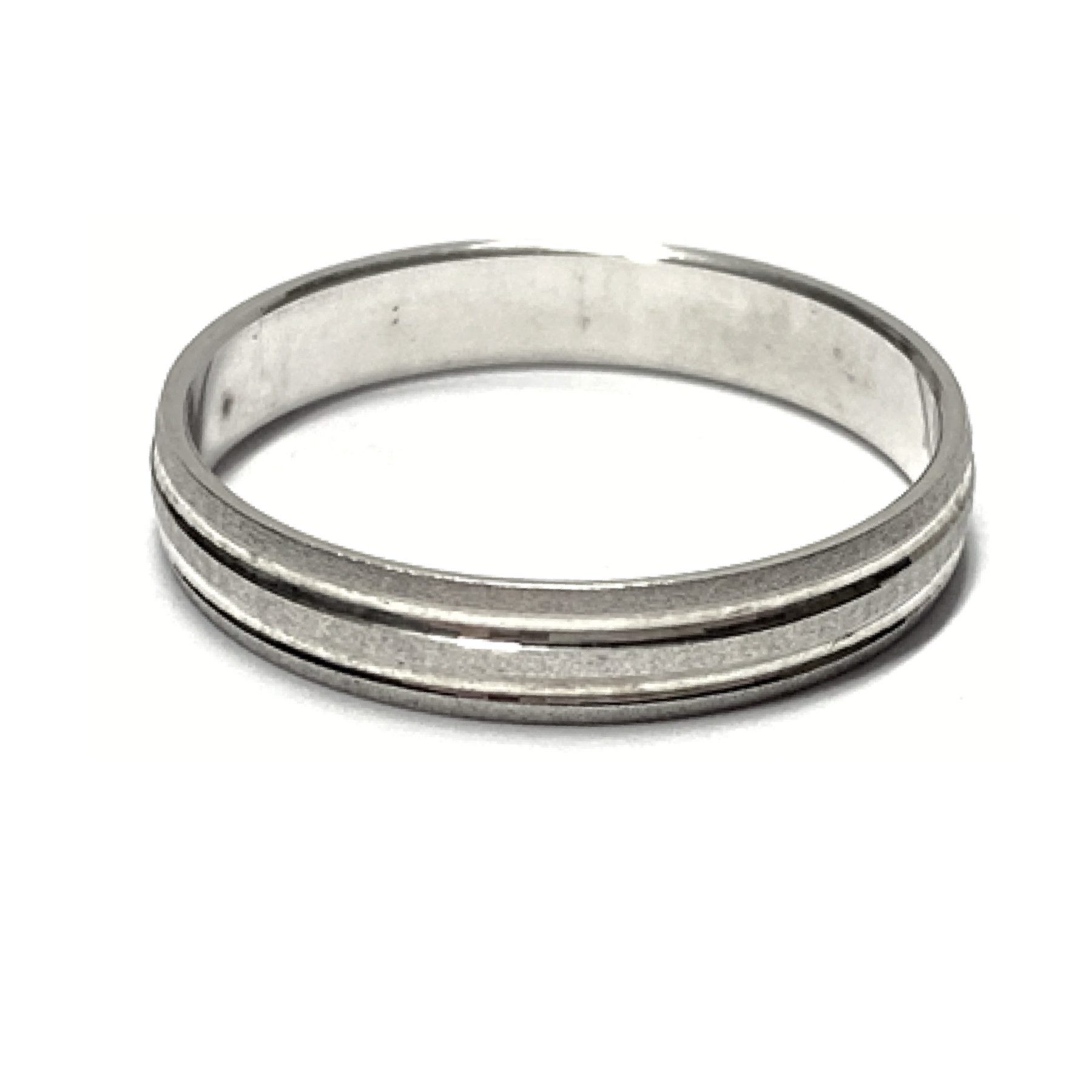 Silberring Bandring 925 Silber rhodiniert matt 4mm breit Silberring #64