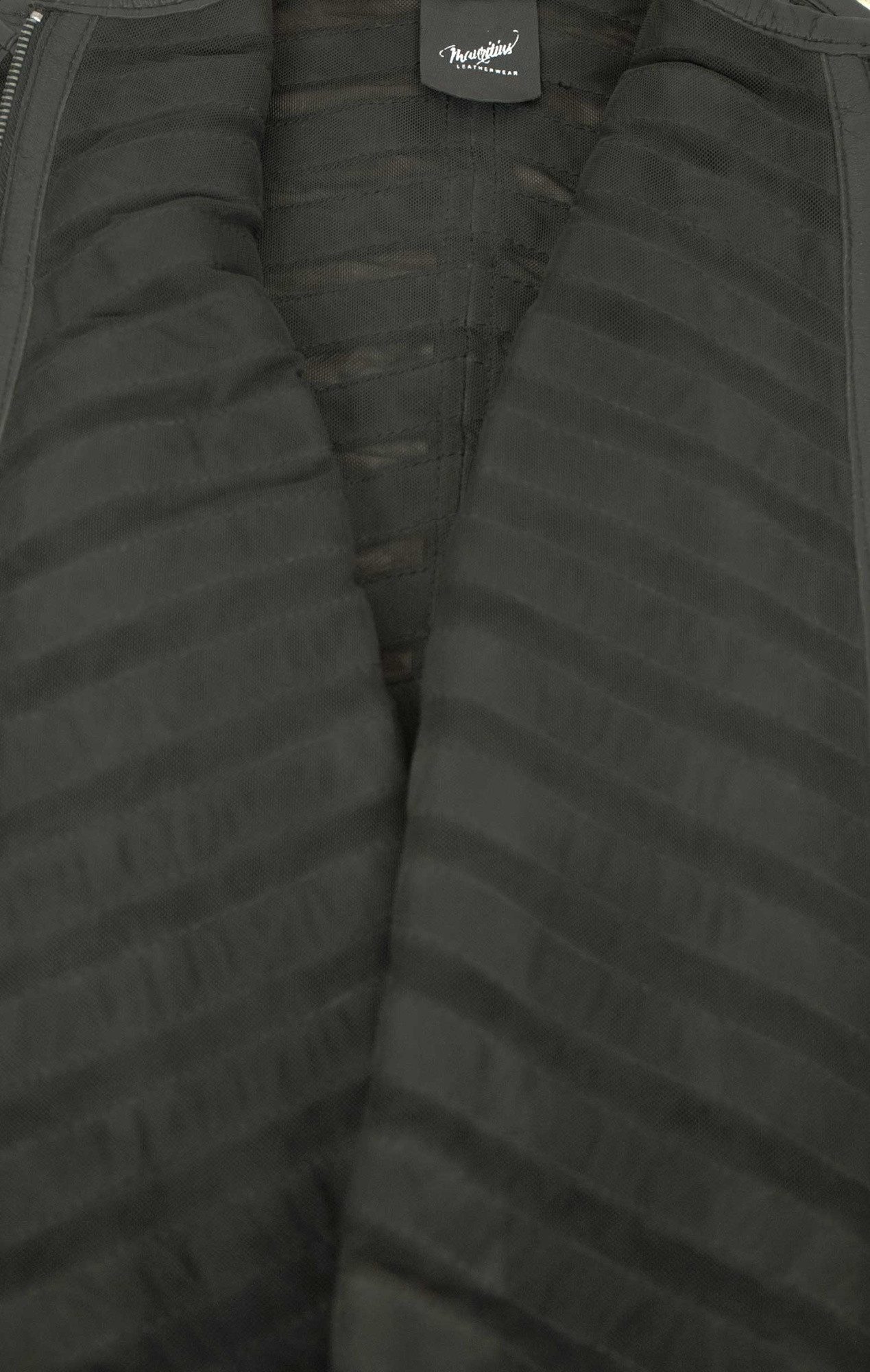 Mauritius Lederjacke GGSuri Mauritius - Damen Lederjacke Lammnappa Materialmix schwarz – Bild 4 von 5