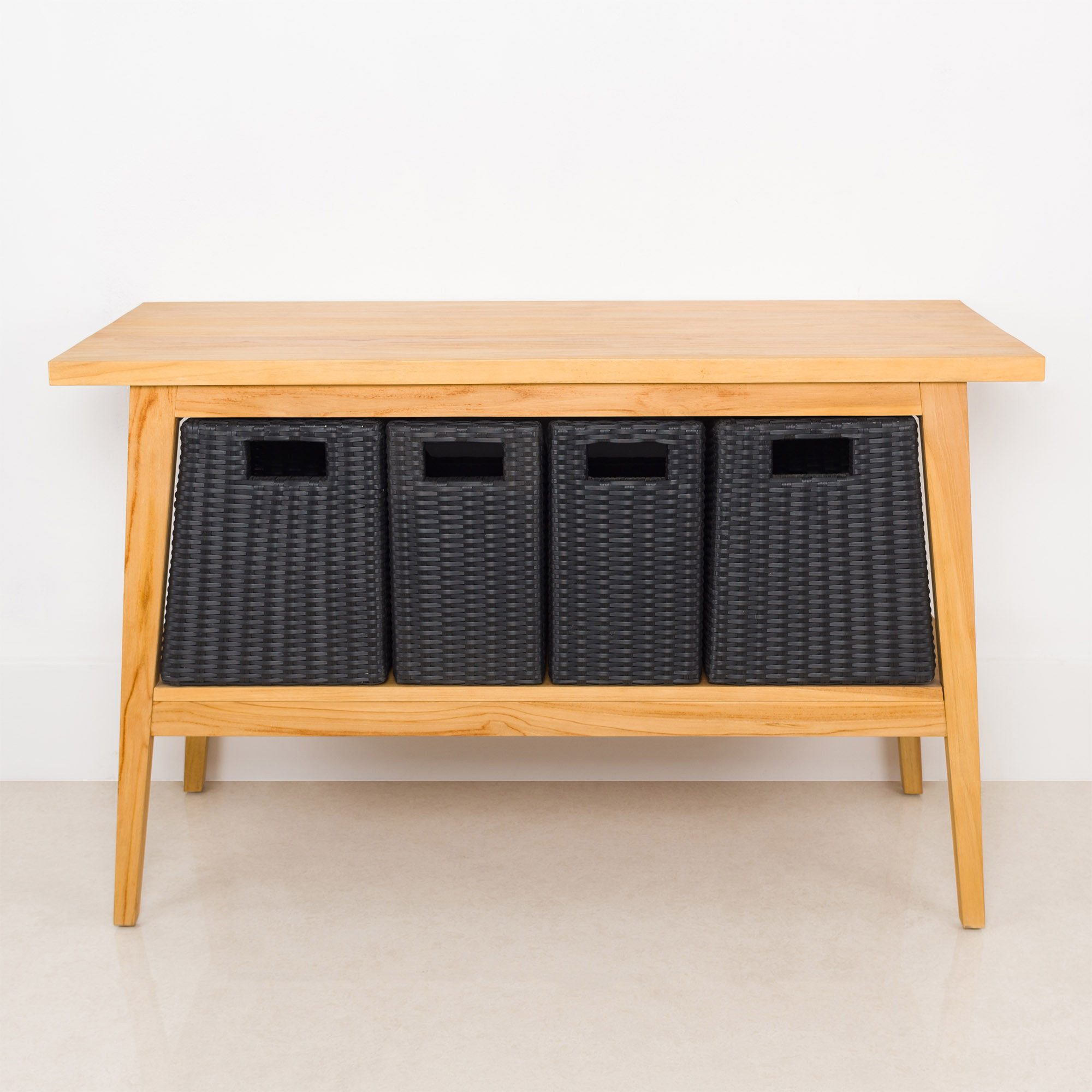 wohnfreuden Waschbeckenunterschrank Teakholz Waschtisch TITIN 120 cm breit