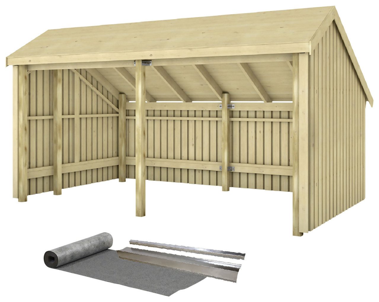 PLUS Gartenhaus Plus Gartenhaus Multi 2 Module 416 x 238 cm natur