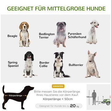 PawHut Fahrradhundeanhänger Haustier-Anhänger, 2-in-1 Hundeanhänger Trolley Lastenanhänger Fahrradanhänger Grün+Grau