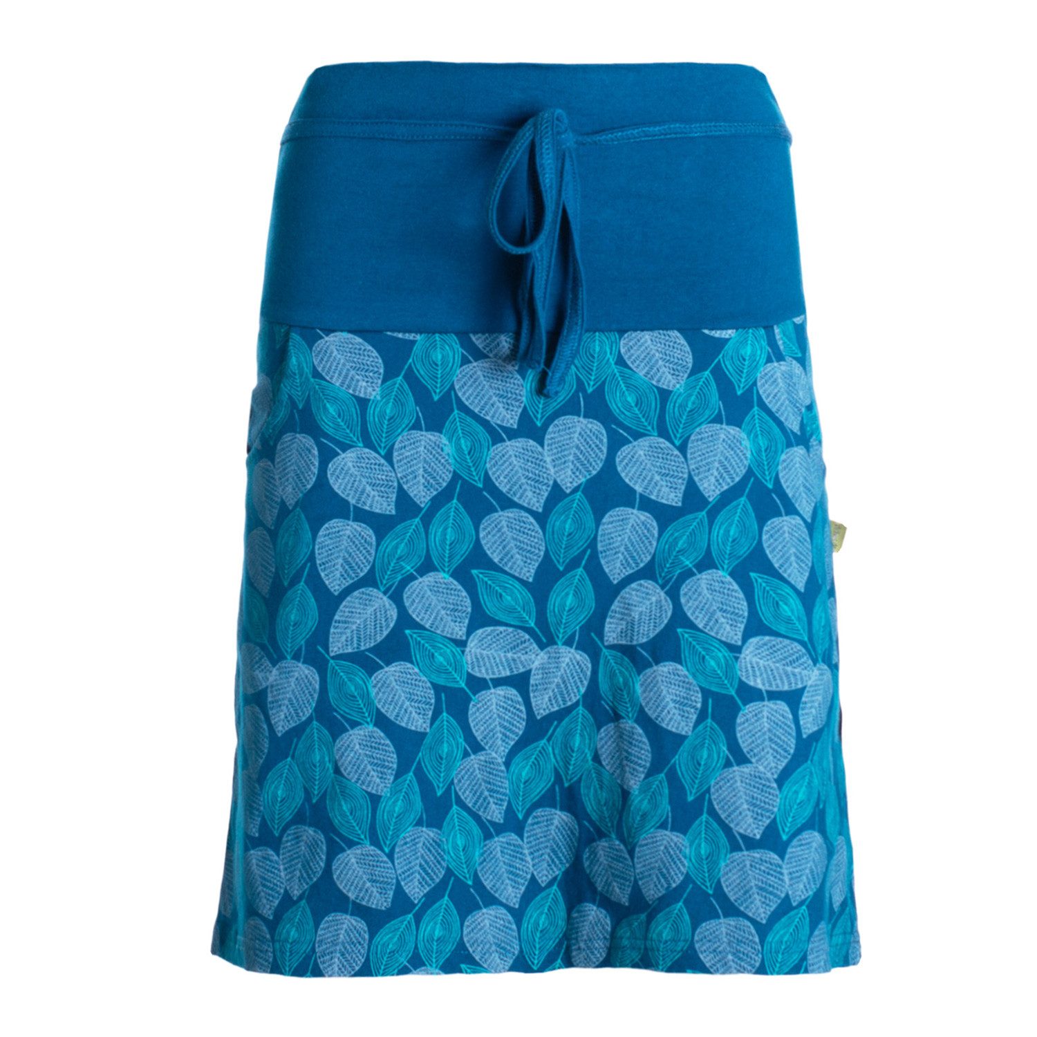 Vishes Jerseyrock knielang Baumwolle Blumen-Muster breiter Bund mit Kordel- günstig online kaufen