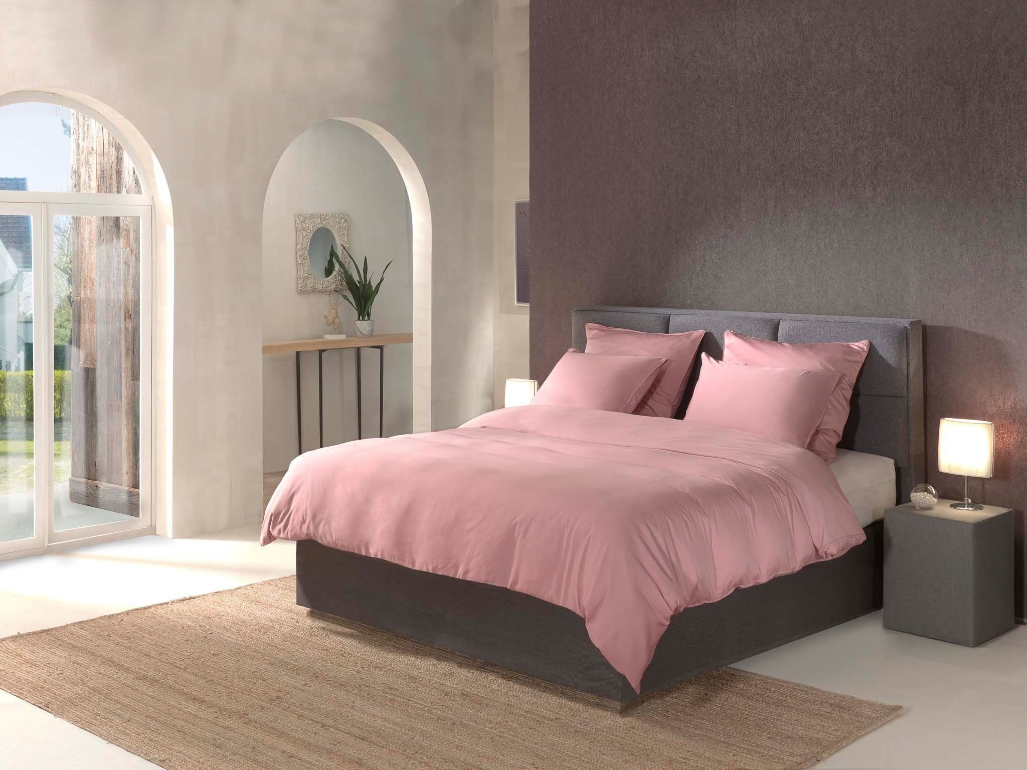 YELLOW Bettwäsche Bamboo Dbo 240 Shady Pink 240x220 Shady-Pink Uni, Bambus, 3 teilig, Bettwäsche 240x220 Baumwolle Bambus Uni Hotelverschluss