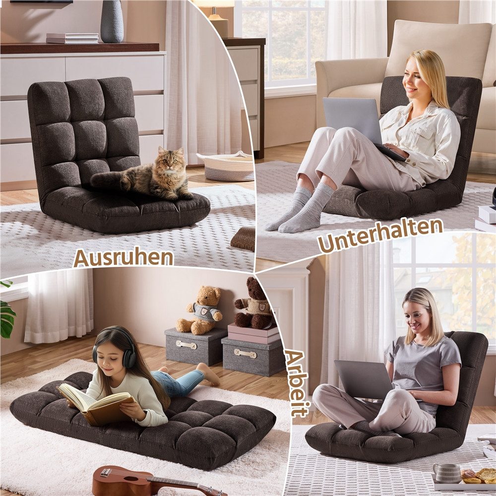 Yaheetech Relaxsessel mit Verstellbarer Lehne, Bodensessel günstig online kaufen