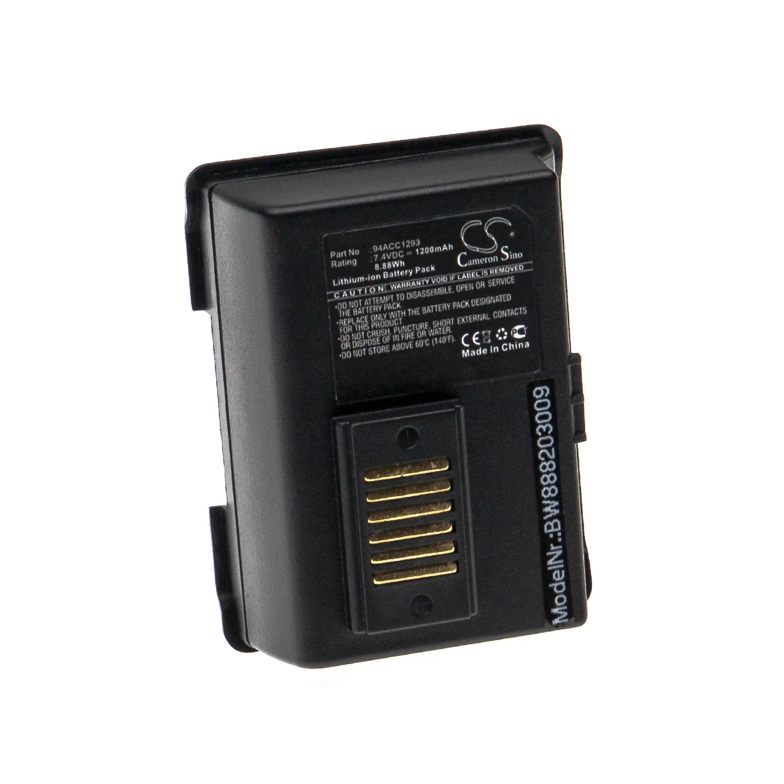 vhbw Ersatz für Datalogic 94ACC1293, 94ACC1294, 700165400 für Akku Li-Ion 1200 mAh (7,4 V)