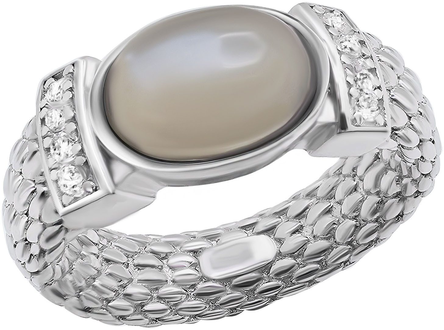 Firetti Fingerring Schmuck Geschenk Silber 925 Damenring Ring Milanaise, mit Zirkonia (synth)