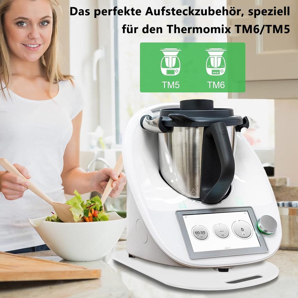 TUWENA Unterstellregal Gleitbrett für Thermomix TM6 TM5 müheloses Verschieben Rollbrett Acryl, Gleiter für Küchenmaschine – Müheloses Verschieben & Schutz für Geräte