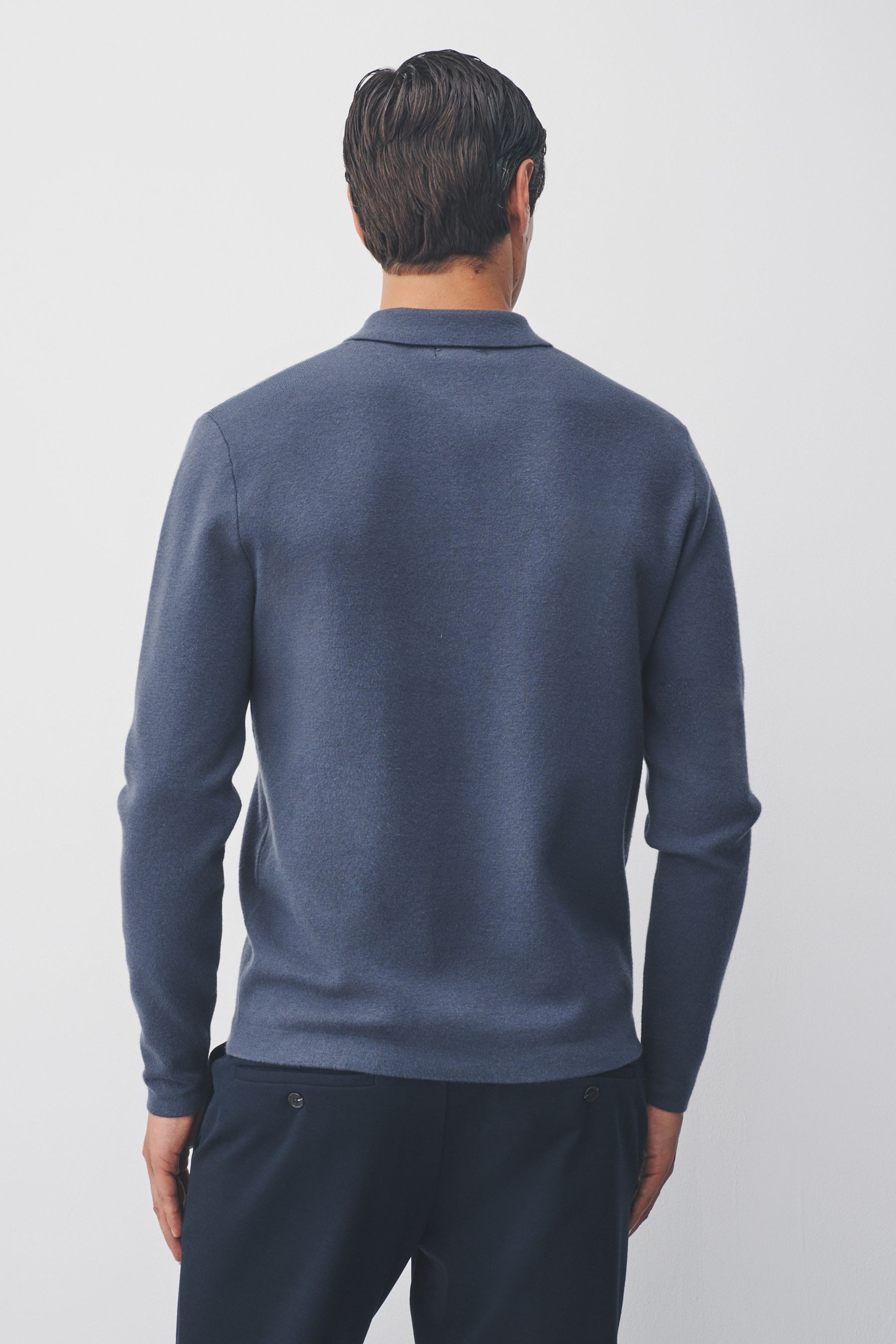Next Langarm-Poloshirt Regular Fit Poloshirt mit Knopfverschluss (1-tlg) günstig online kaufen
