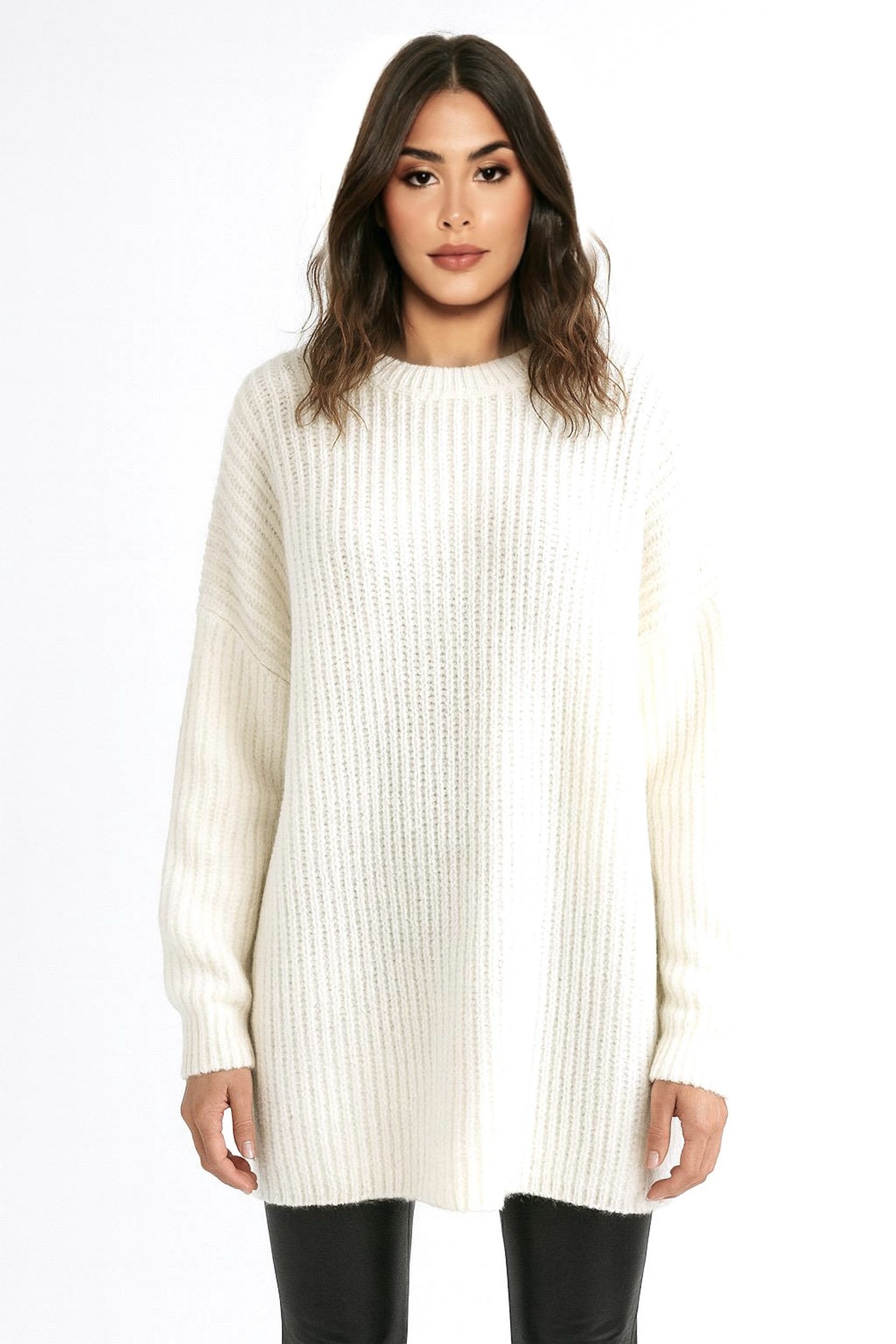 Worldclassca Longpullover WORLDCLASSCA Damen Oversize Strickpulllover Dick Lang Pulli Winter Neue Kollektion - Stilvolle und gemütliche Strickmode für Damen