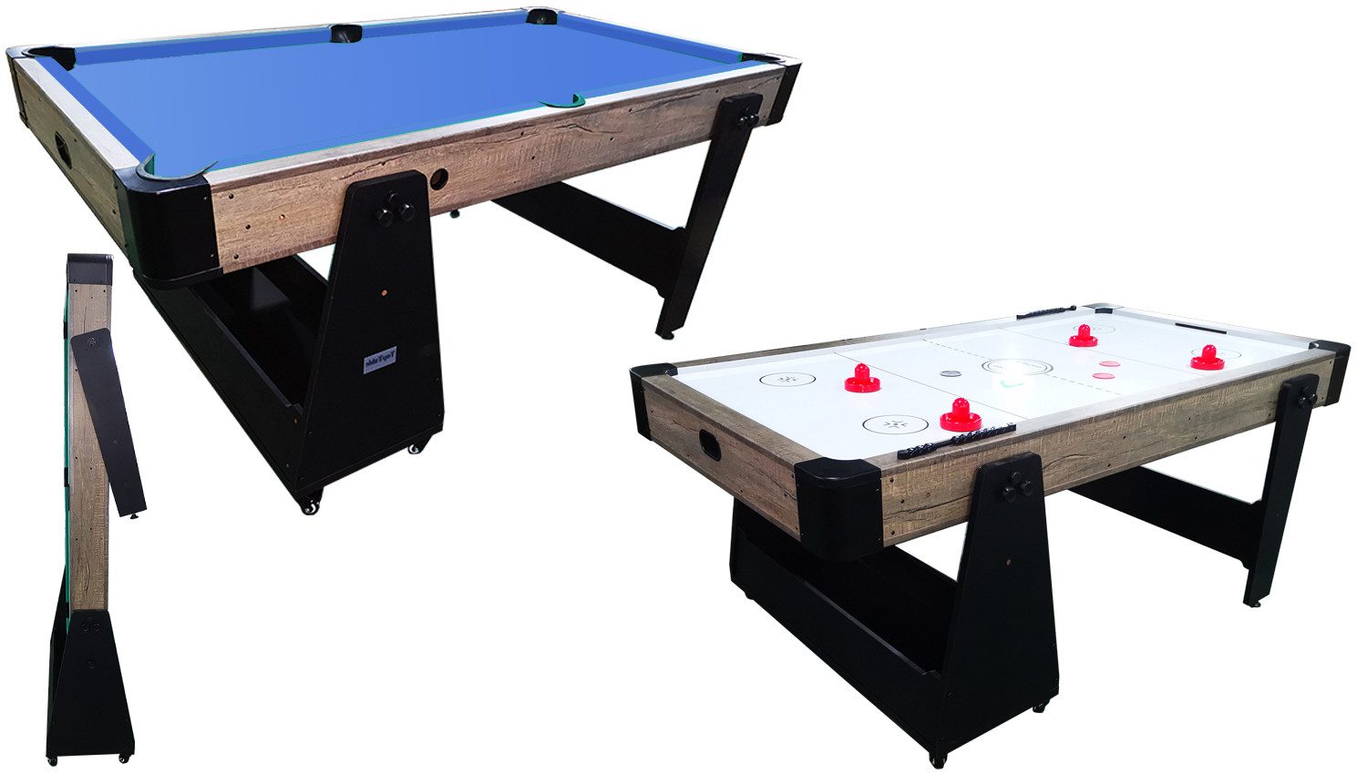 Charlsten Spieltisch Multi Airhockeytisch / Billardtisch Holzoptik - 2-in-1, (1-tlg)