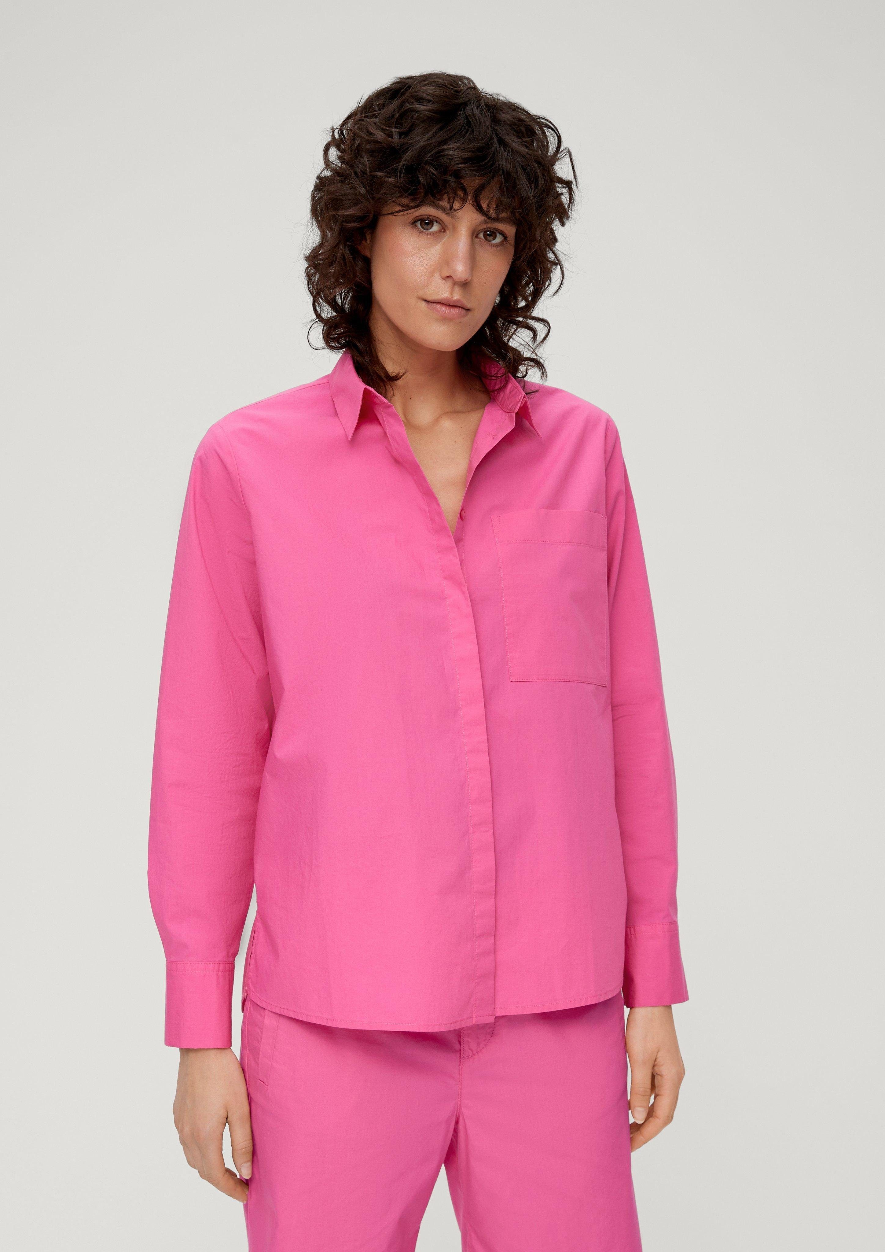 Langarmbluse Bluse aus Popeline