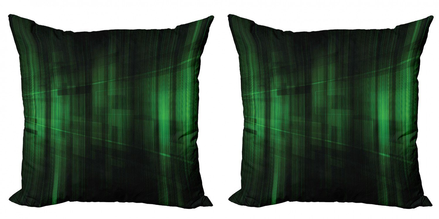 Kissenbezüge Modern Accent Doppelseitiger Digitaldruck, Abakuhaus (2 Stück), Waldgrün Technologie-Muster