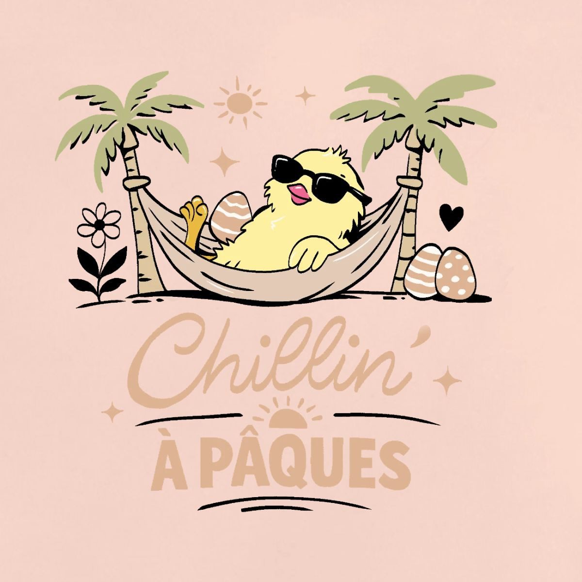 Spreadshirt T-Shirt Chillin' À Pâques Küken In Hängematte Ostern Baby Bio-T-Shirt (1-tlg)