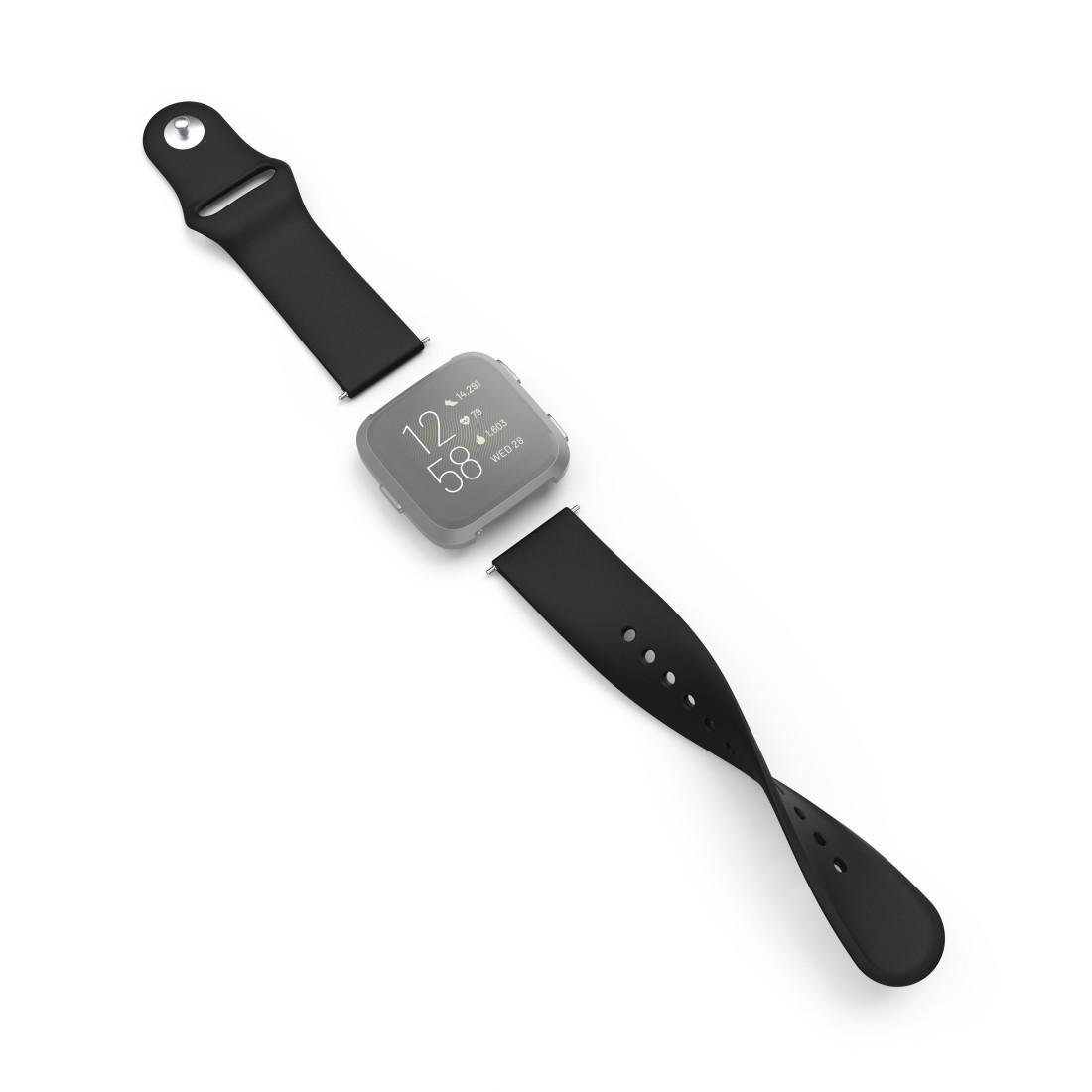 Versa cm Ersatzarmband für 2/ 22mm, Smartwatch-Armband schwarz Lite, 22,7 Fitbit Hama Versa/Versa