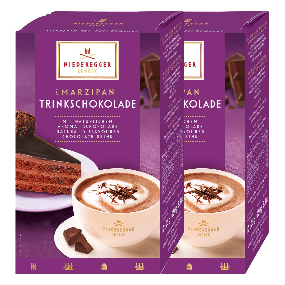 Niederegger Kakao, Niederegger Kakaohaltige Marzipan Trinkschokolade 250g 2er Pack