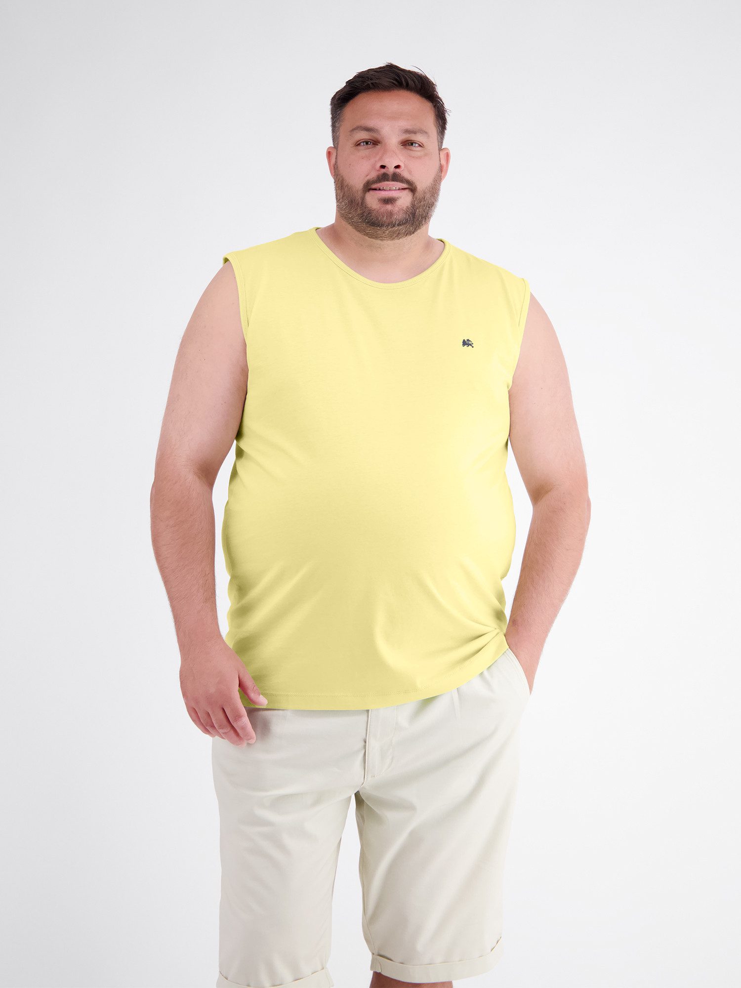 Muskelshirt Sportliches Baumwoll-Tanktop mit O-Neck, große Größen