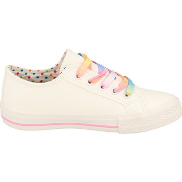 Indigo Mädchen 432-177 Halbschuhe Glitzer Rainbow Sneaker gepolstert, verstellbar