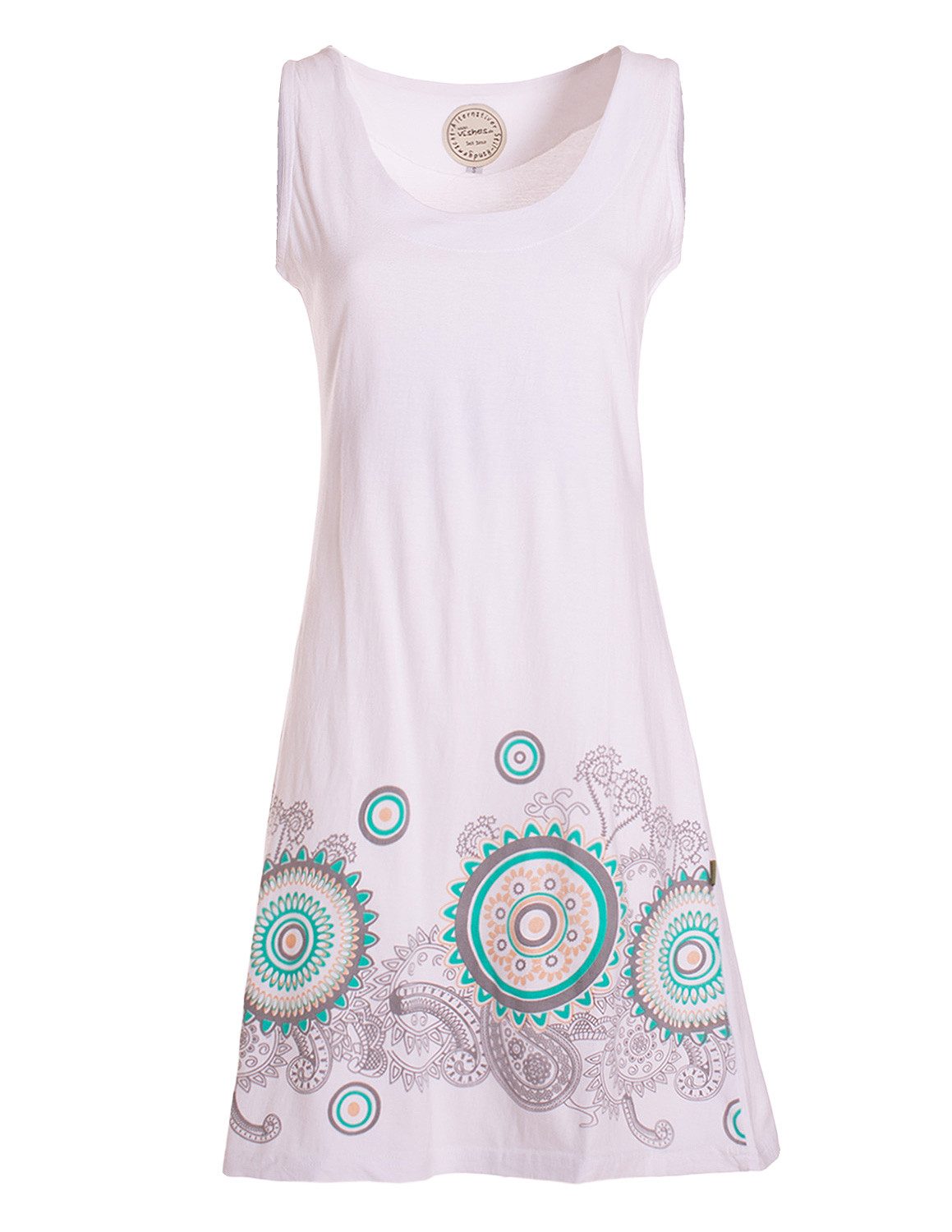 Vishes Sommerkleid Damen Hippie Mandala Print Trägerkleid Baumwolle Alternative Mode, Boho, Hippie, Ethno, Festival