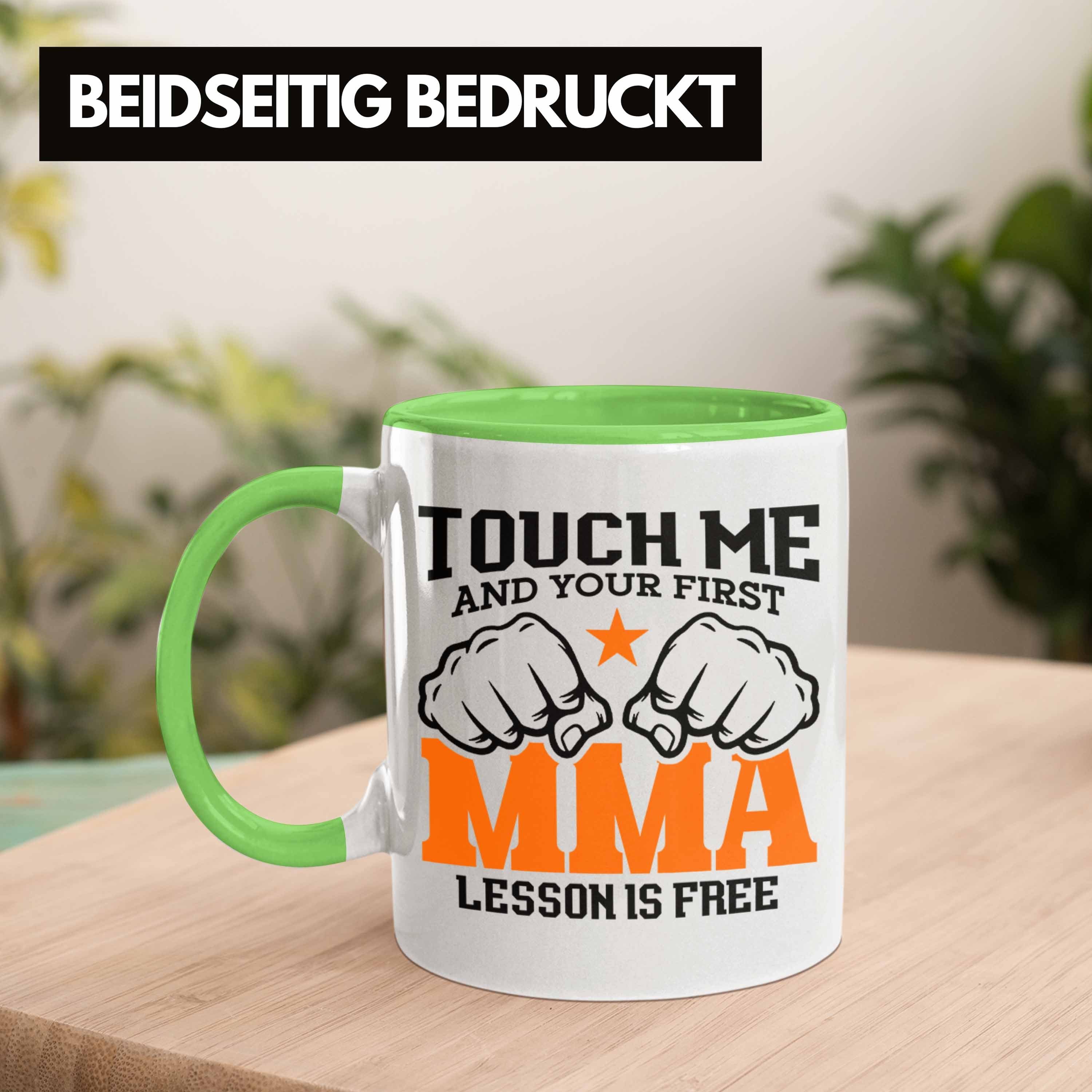 MMA MMA-Kämpfer Geschenkidee MMA-Tasse Lesson First Tasse Trendation Grün für Geschenk