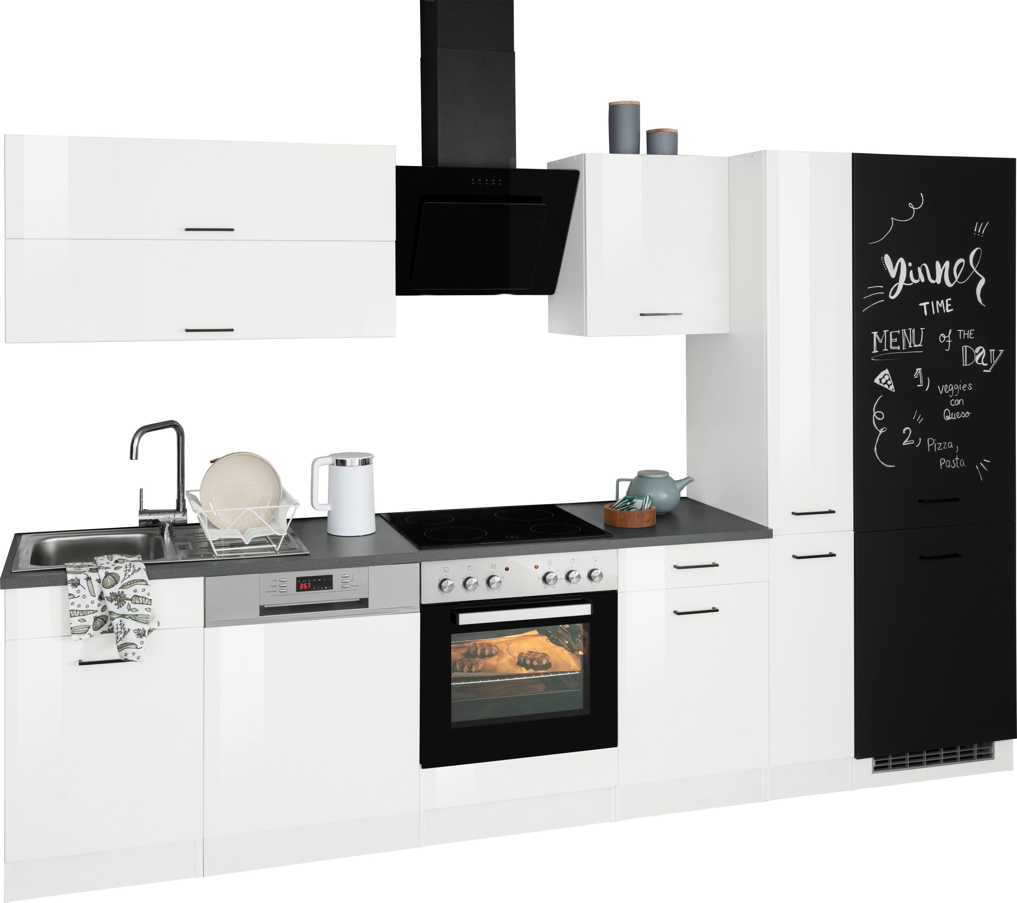 KOCHSTATION Küchenzeile KS-Trier, mit E-Geräten, Breite 310 cm