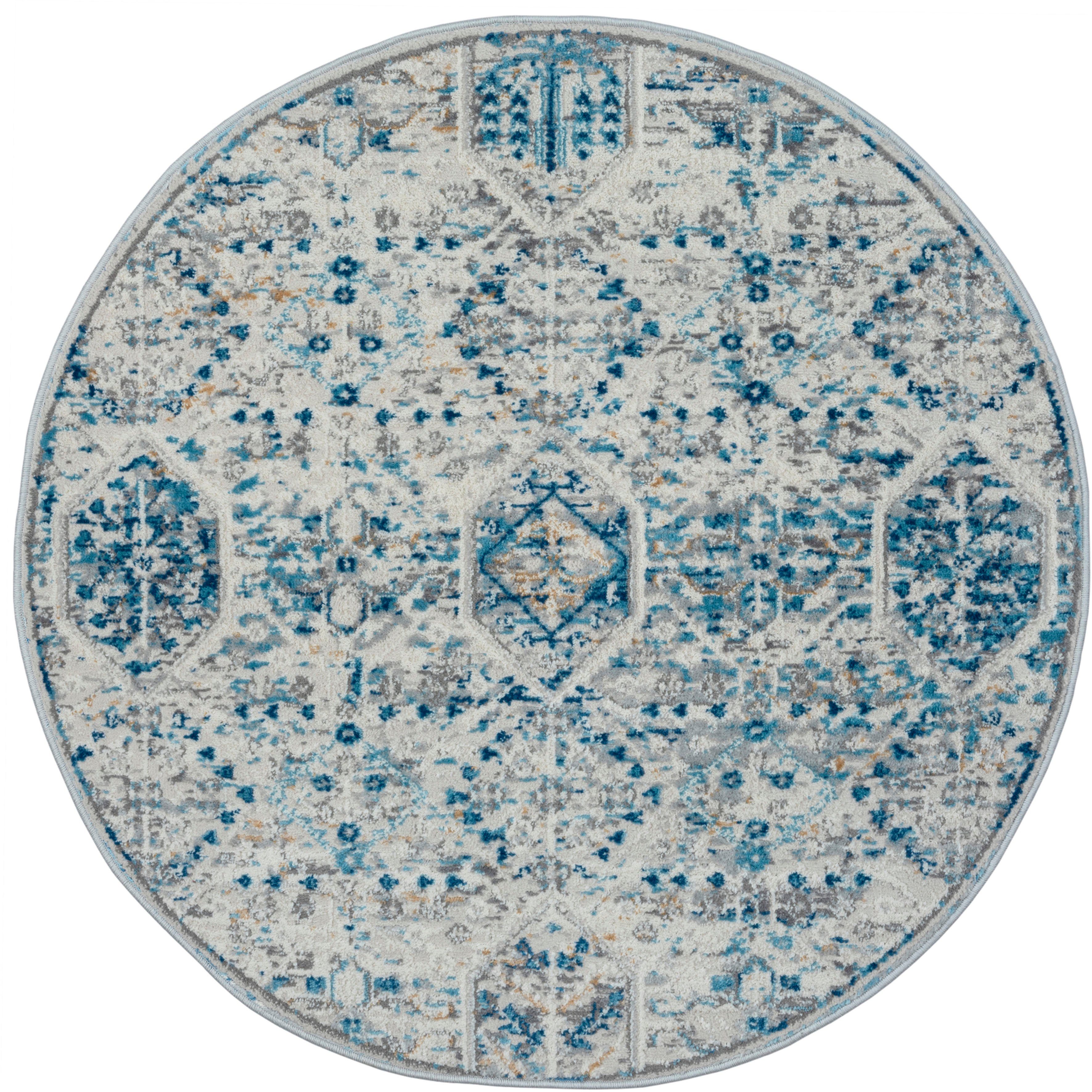 Myflair Möbel & Accessoires Teppich My Heriz 2, rund, Höhe: 8 mm, Kurzflor, klassisches Orient Design, besonders weich durch Microfaser