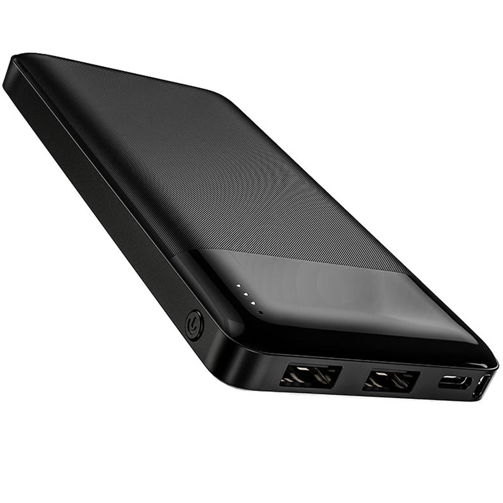 hoco. J72 Easy Travel Powerbank mit 2x USB A Ladebuchse 10000 mAh (5 V), LED Akkustandsanzeige Laden von 2 Geräten gleichzeitig