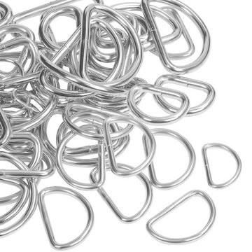 Belle Vous Rundstahlkette Nickel D-Ringe (120 Stück) - DIY-Zubehör, Metall, Silver Metal Rings (120 pcs) - Nickel D-Rings