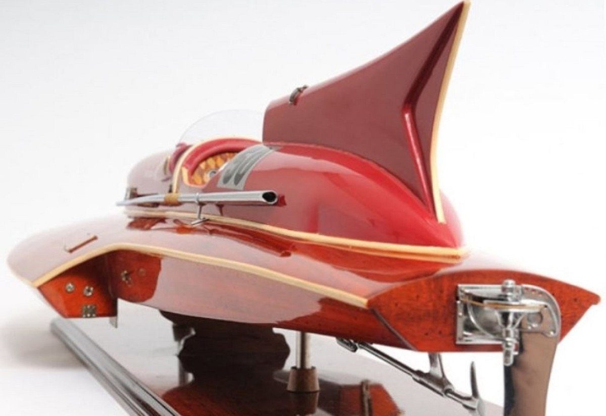 Casa Padrino Dekoobjekt Luxus 83 Deko x Rot Boot cm 23 Speedboot Modellboot - x Ferrari Hydroplane H. Braun / Holz 34 Handgefertigtes