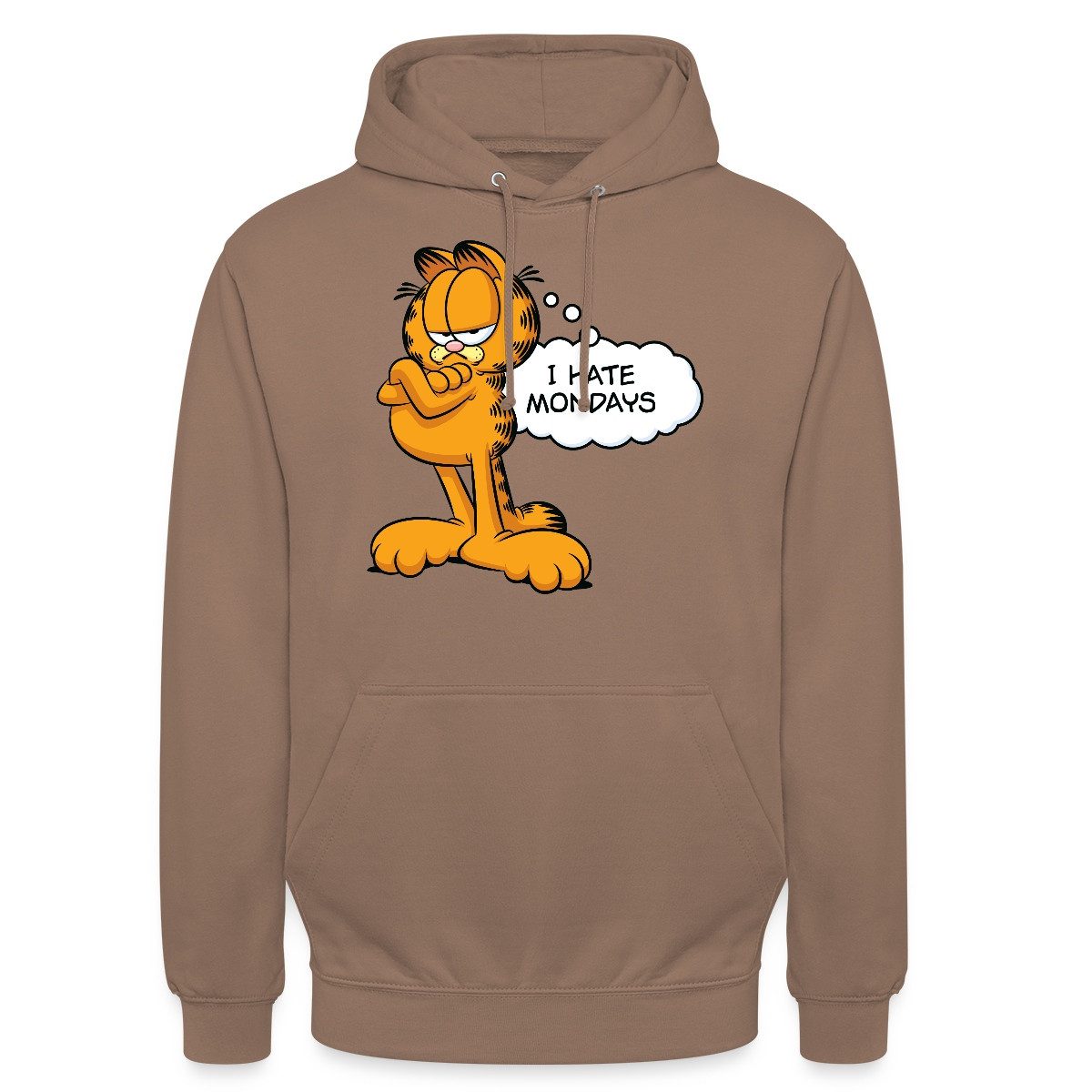 Spreadshirt Hoodie Garfield Ich Hasse Montage Mondays Montag Unisex Hoodie (1-tlg) Unisex-Schnitt: Sitzt bei Männern körpernah, bei Frauen weit