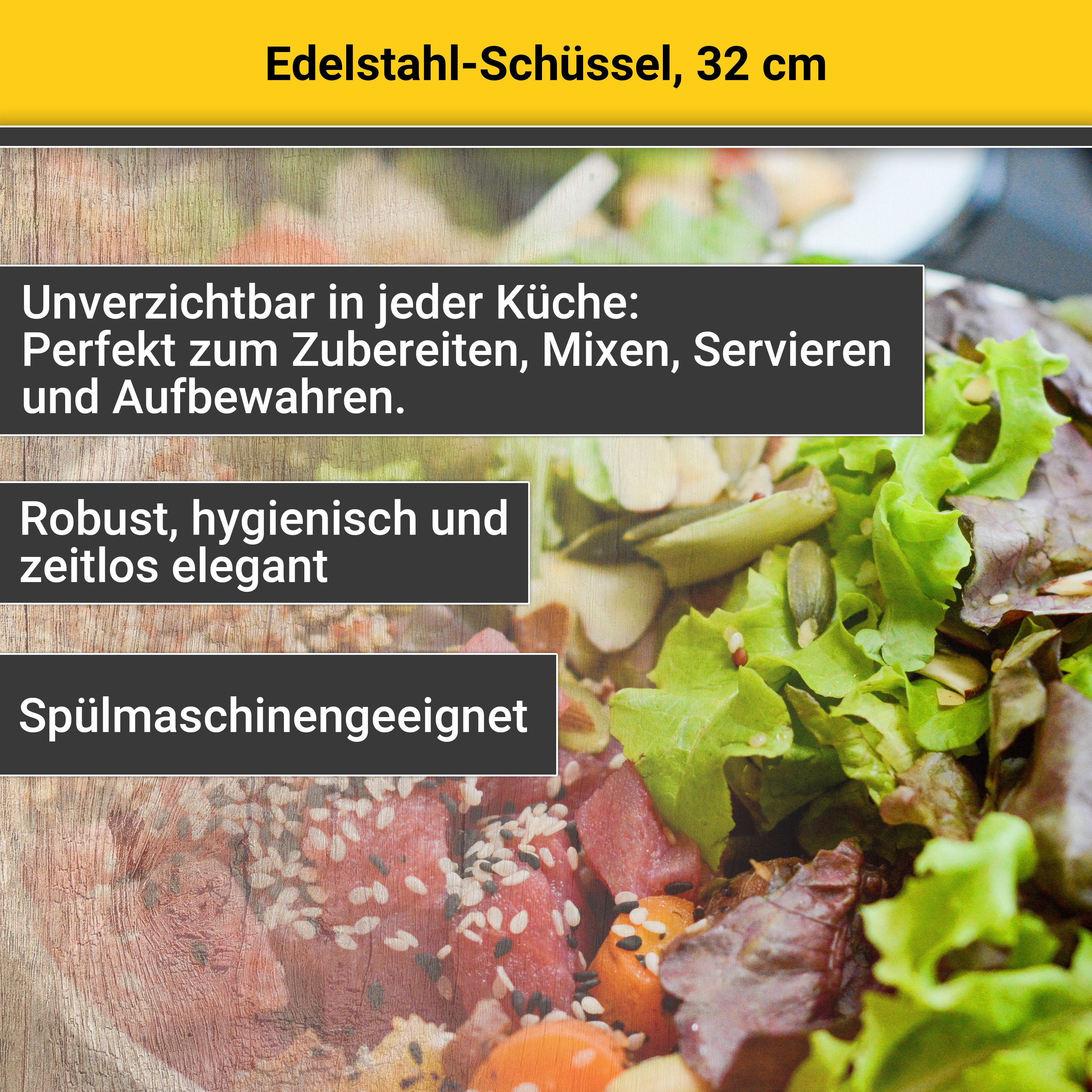 Krüger Schüssel Edelstahl-Schüssel, Edelstahl, (1-tlg), rostfrei, geschmacksneutral, robust, hygienisch