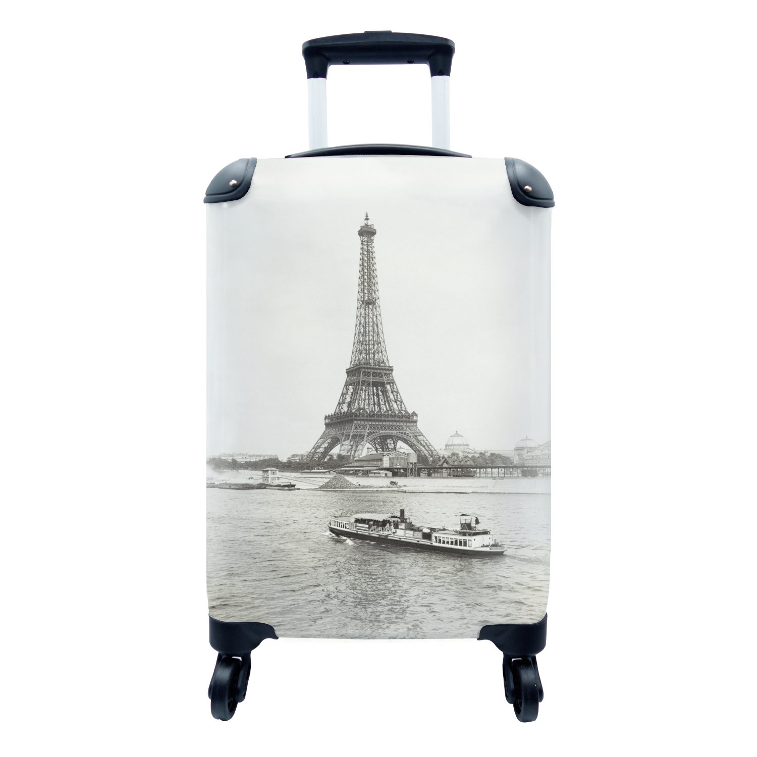 MuchoWow Handgepäckkoffer Frankreich - Eiffelturm - Seine, 4 Rollen, Reisetasche mit rollen, Handgepäck für Ferien, Trolley, Reisekoffer