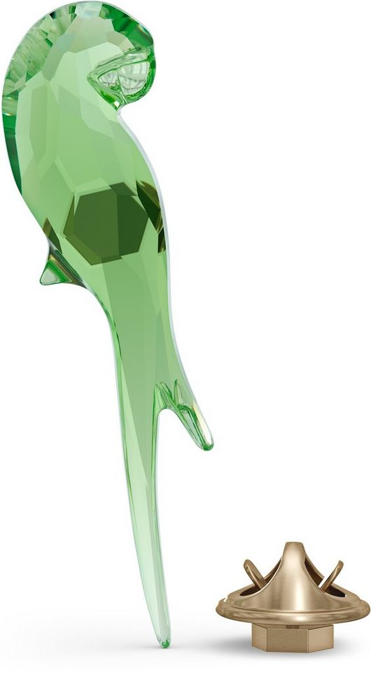 Swarovski Dekoobjekt Jungle Beats Papagei Magnet, grün, klein, 5557813 (1 St),  Swarovski® Kristall
