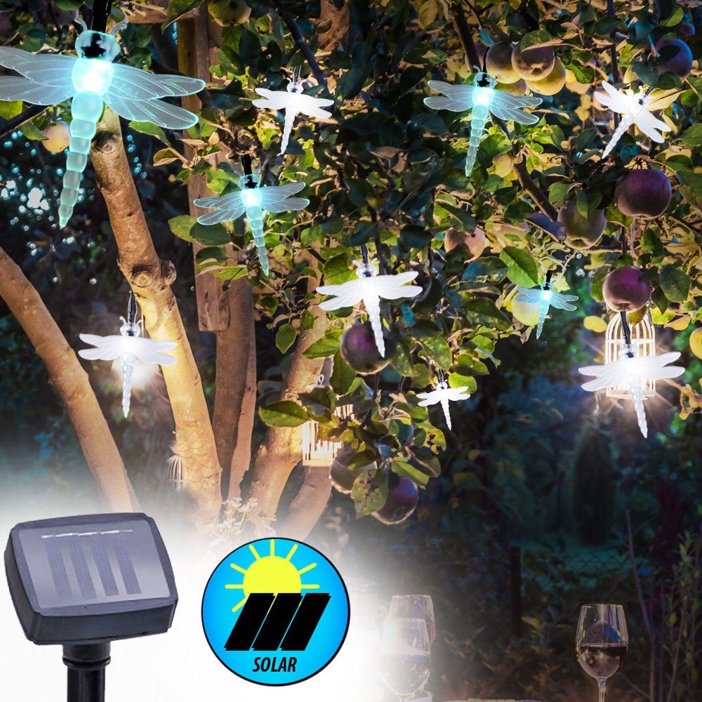 Gartenleuchte, 2er Set RGB LED Außen Solar Lichter Ketten