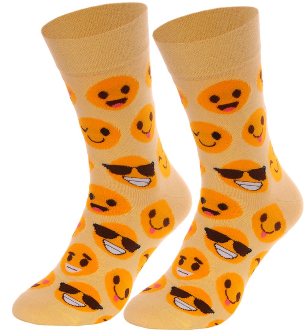 Martinex Socken Freizeitsocken 1 Paar Socken lustige bunte witzige Strümpfe in Gelb elastisch, bunt, weich, 35 36 37 38 39 40 41 42 43 44 45 46