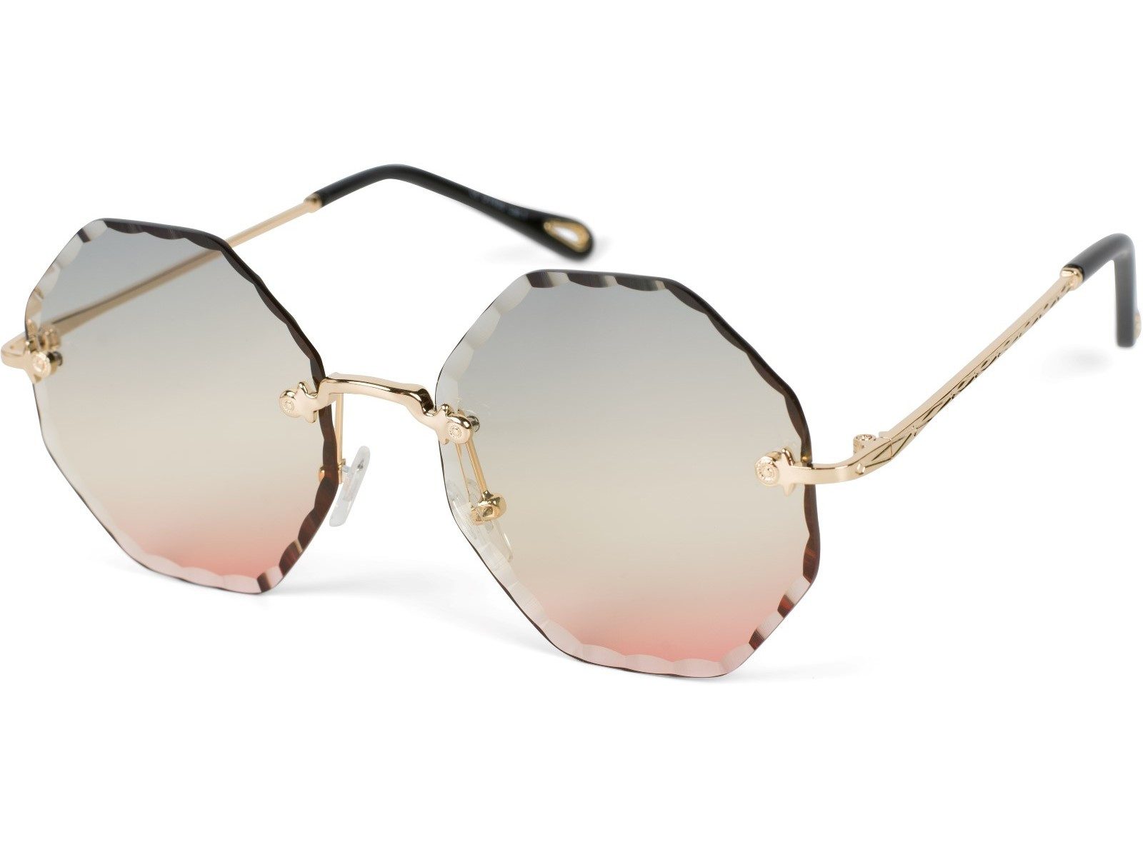 Gestell Gold / Glas Grau-Apricot Verlauf