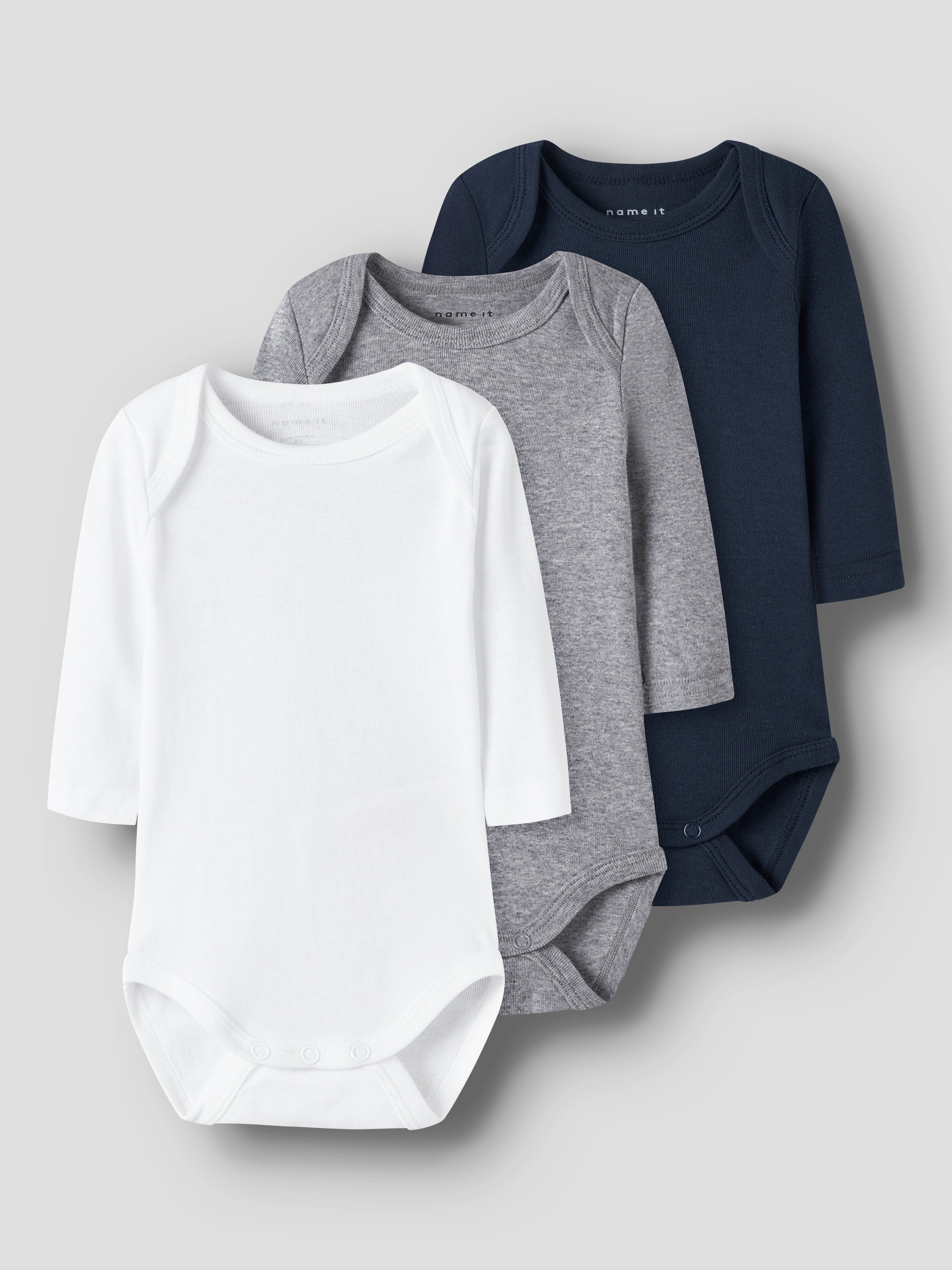 Name It Body NBNBODY 3P LS SOLID NOOS (Packung, 3-tlg)