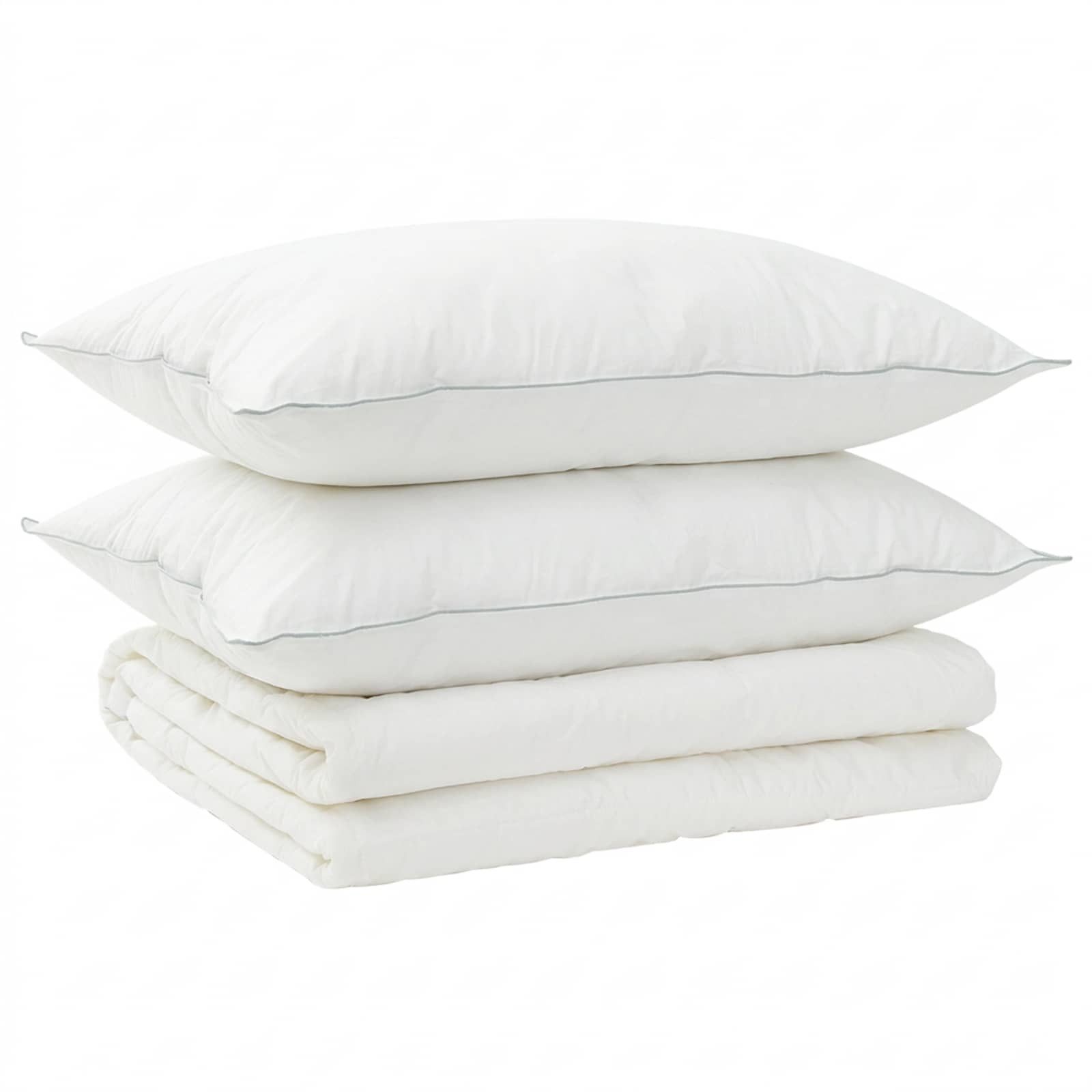 vidaXL Bett Bettdecke und Kissen Set 3 stk. 220x240 cm Sommer 140 GSM Wolle (3-tlg)