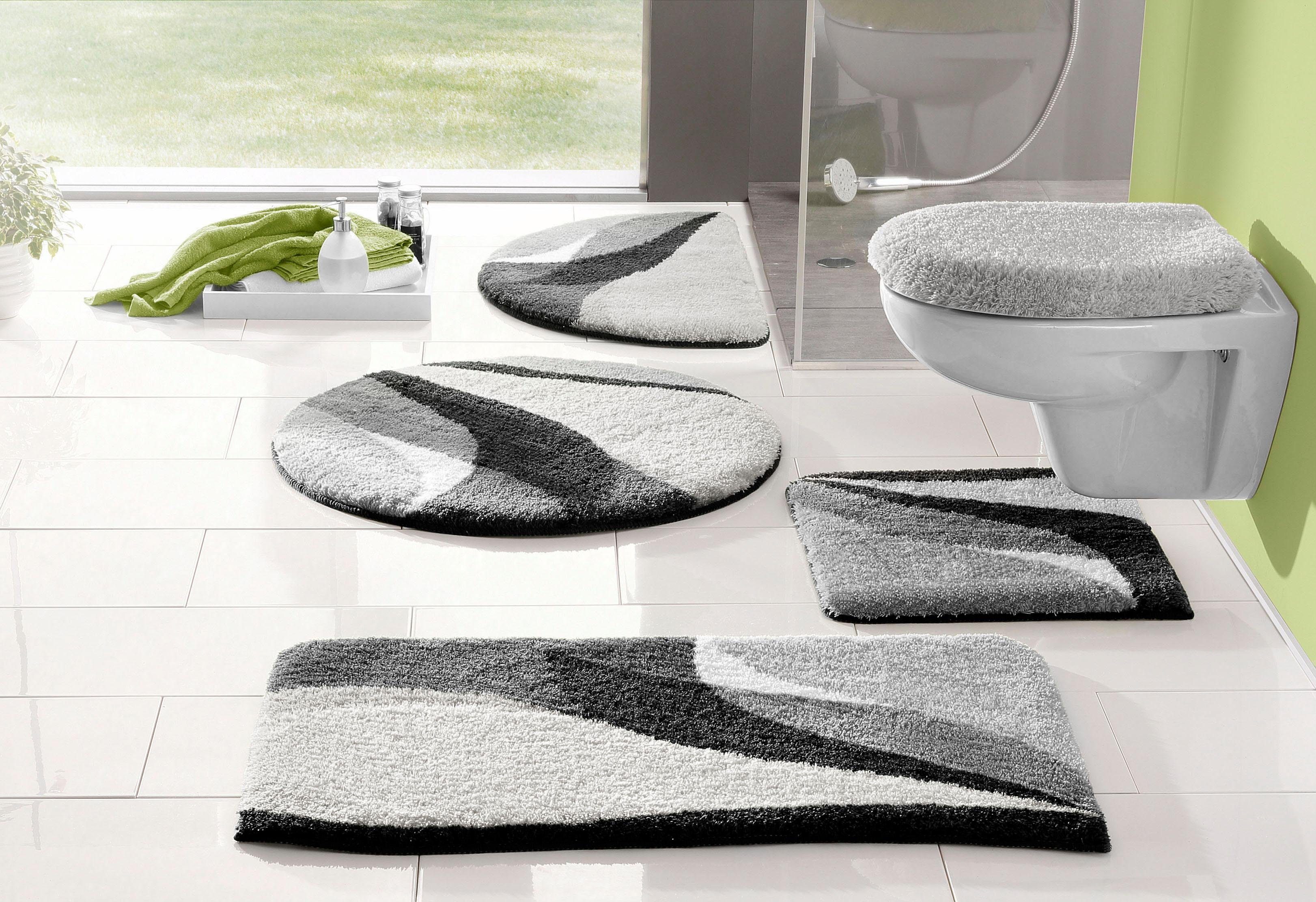OTTO home Badematte Magnus, Badvorleger, Badezimmer Teppich, Höhe 20 mm, rutschhemmend beschichtet, schnell trocknend, strapazierfähig, Polyacryl, rechteckig, mehrfarbig, Badteppich, Badematten auch als 2 teiliges Set & rund