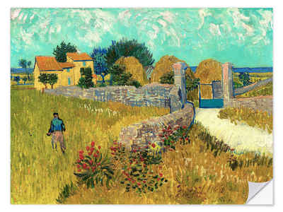 Posterlounge Wandfolie Vincent van Gogh, Bauernhaus in der Provence, Wohnzimmer Mediterran Malerei
