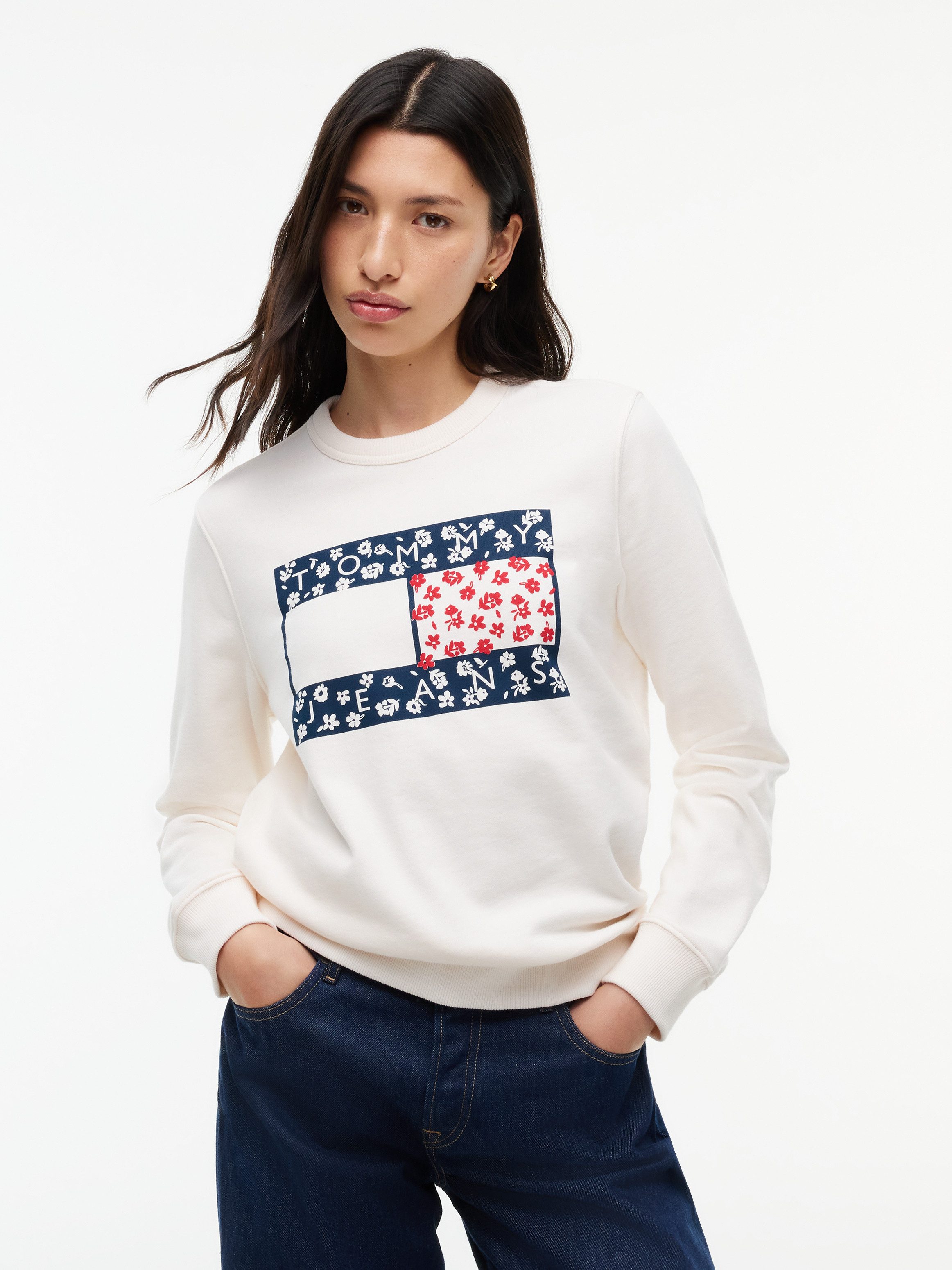 Tommy Jeans Sweatshirt TJW REG NOVELTY CREW EXT Baumwolle