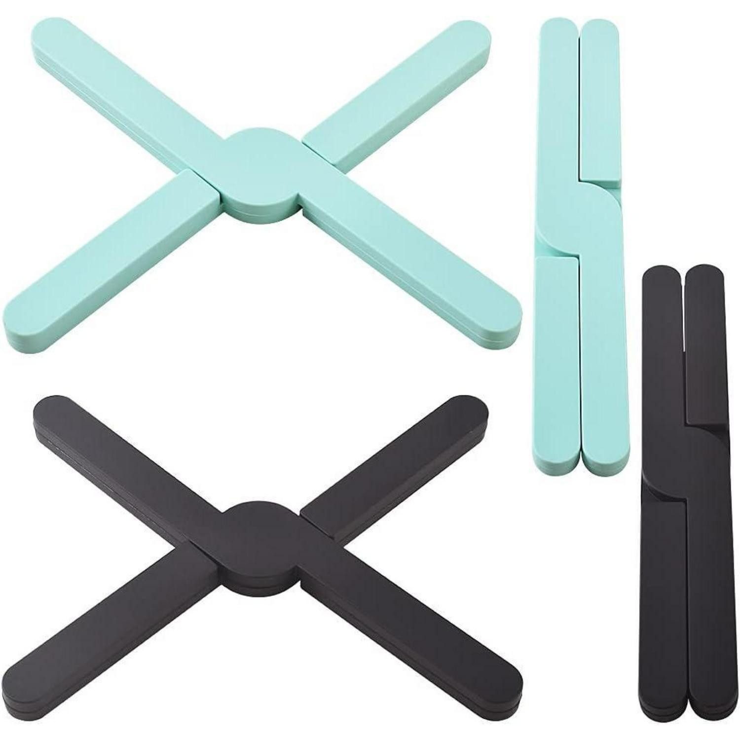 LuxusKollektion Topfuntersetzer Zusammenklappbare Silikon Topfuntersetzer erweiterbar Kreuz-Design 4er