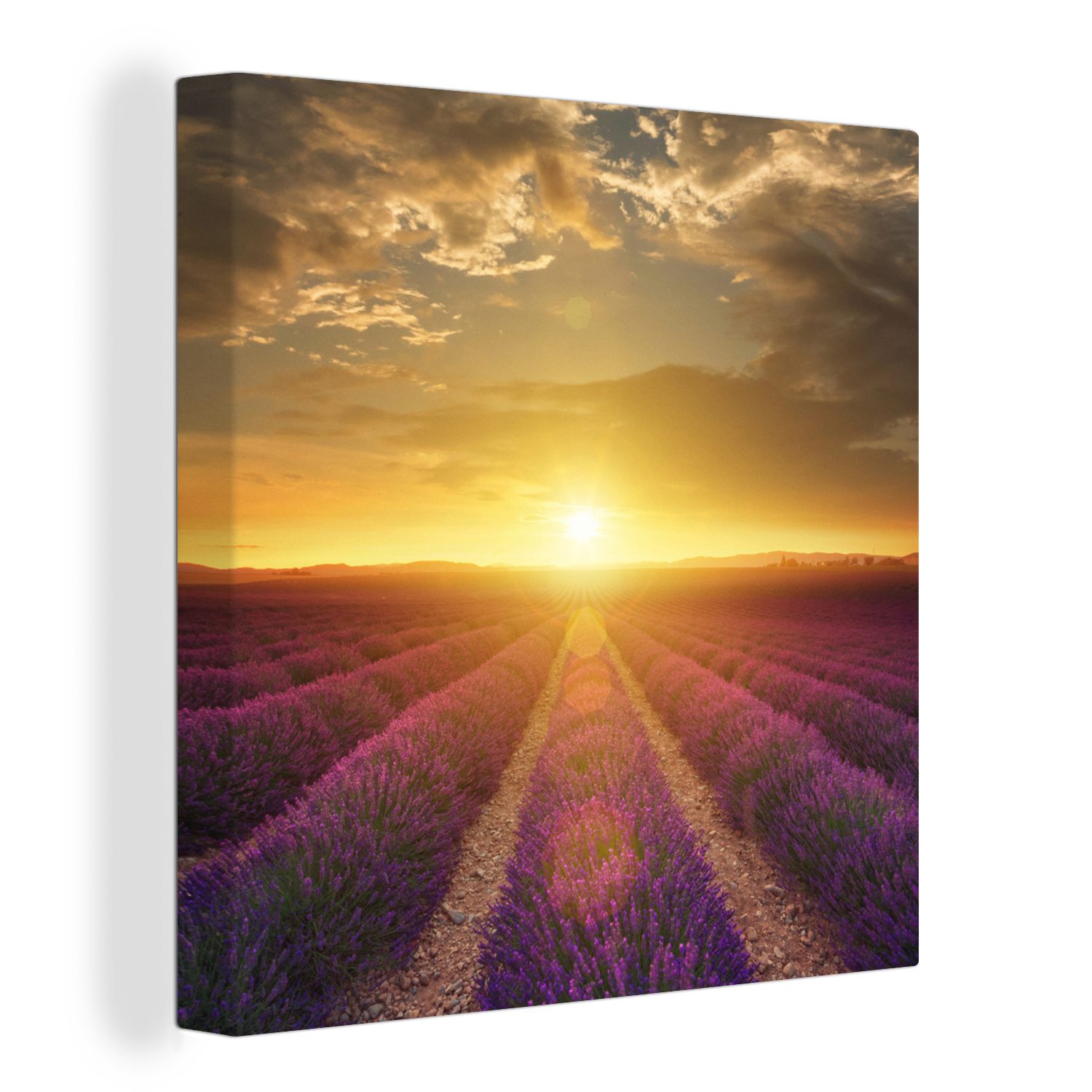 OneMillionCanvasses® Leinwandbild Frankreich - Sonne - Lavendel, (1 St), Leinwand Bilder für Wohnzimmer Schlafzimmer