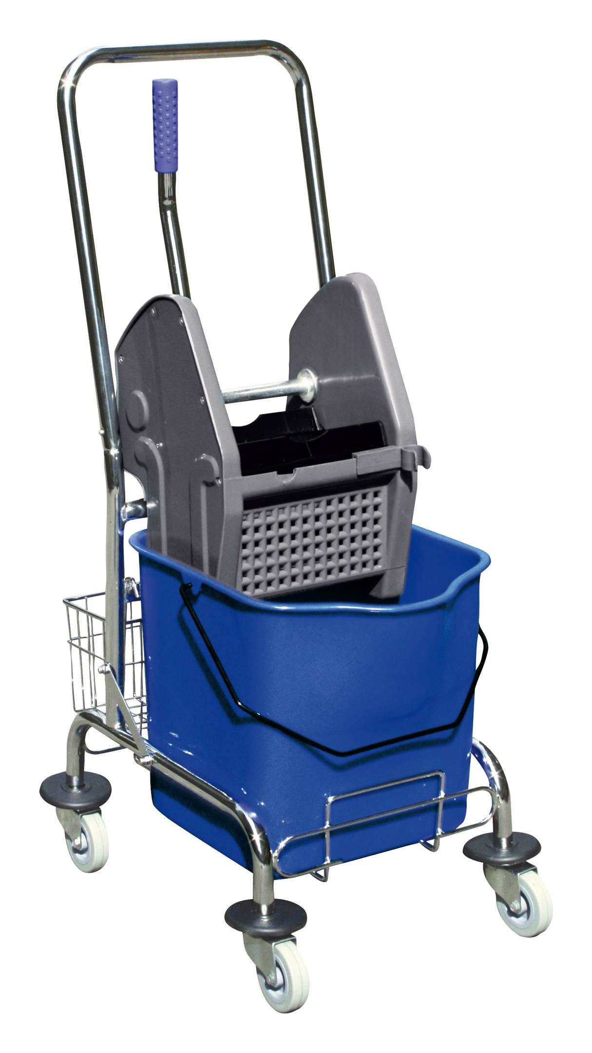 Sprintus Putzwagen, Einfachfahreimer chrom 1 x 27l mit Presse