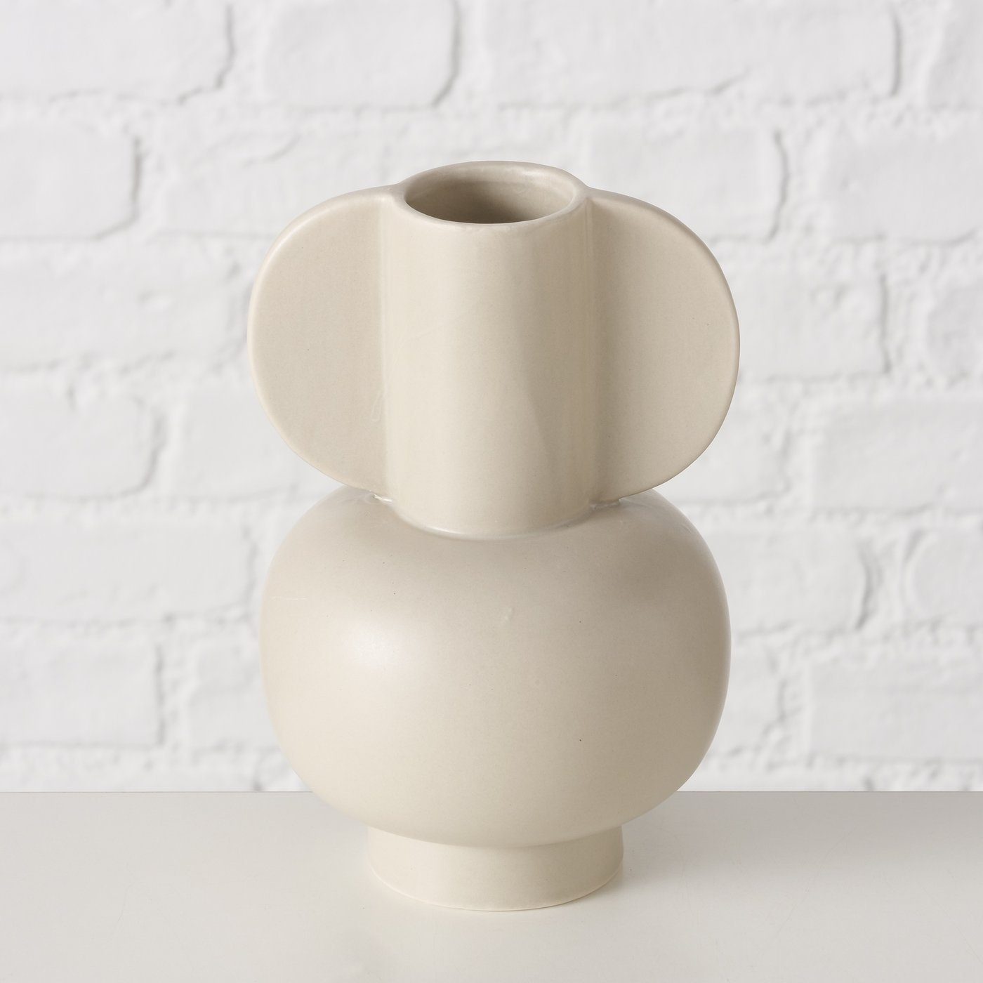 in Keramik aus Dekovase "Marika" BOLTZE Vase beige H18cm,