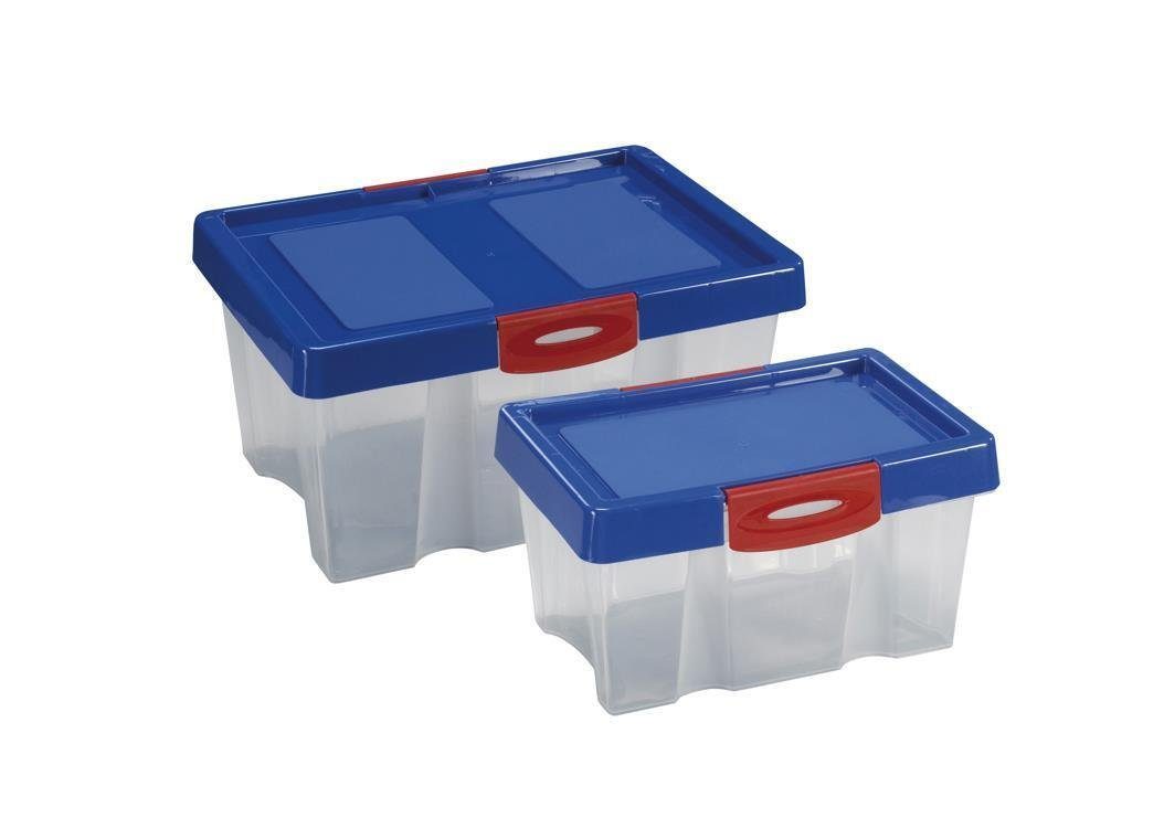 ALPFA Spielzeugtruhe Spielzeugkiste 2 tlg. Kunststoffboxen Stapelboxen 801213+801214 (Spar-Set, 2 Boxen), stapelbar