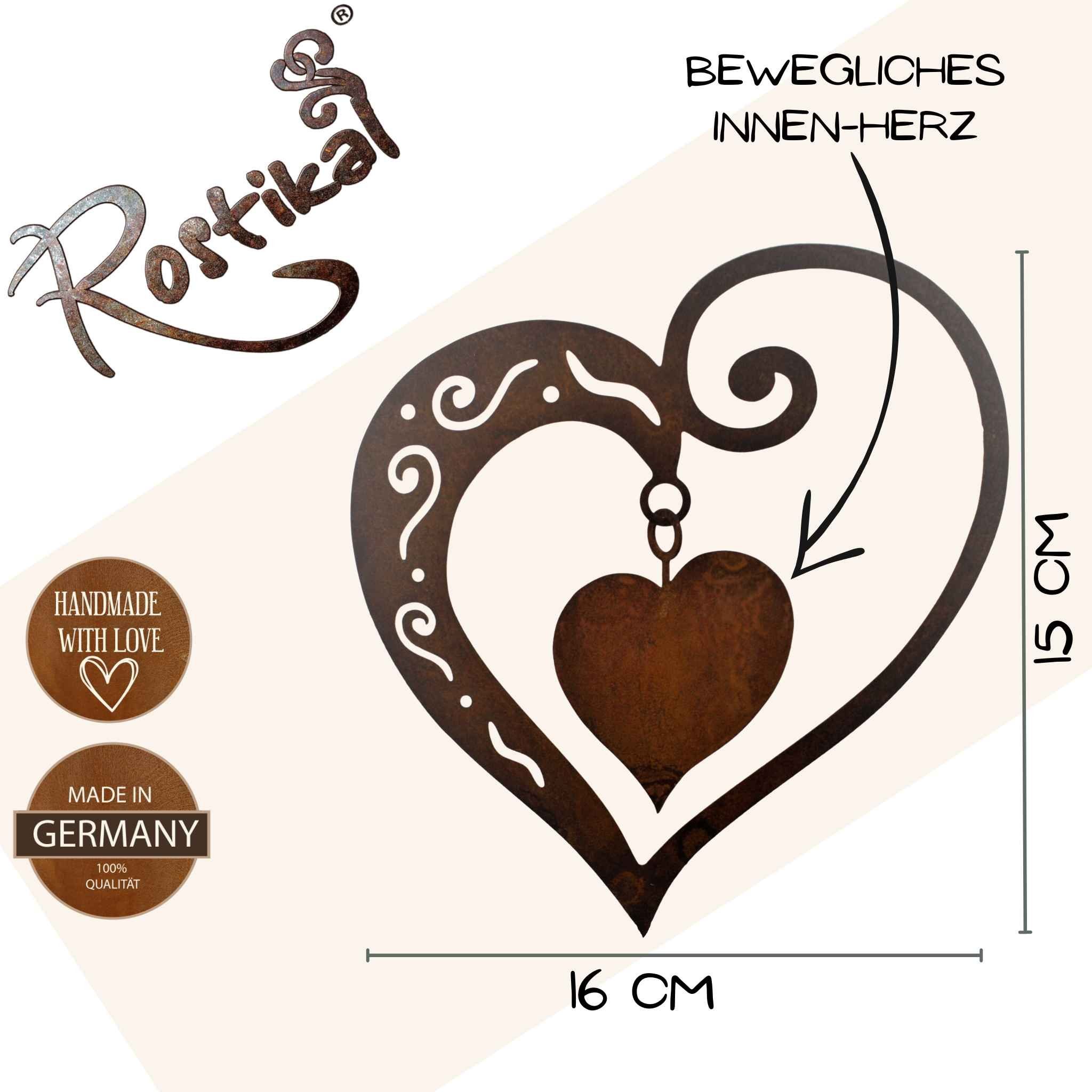 Rostikal Gartenfigur Rost Deko Herz, echter günstig online kaufen