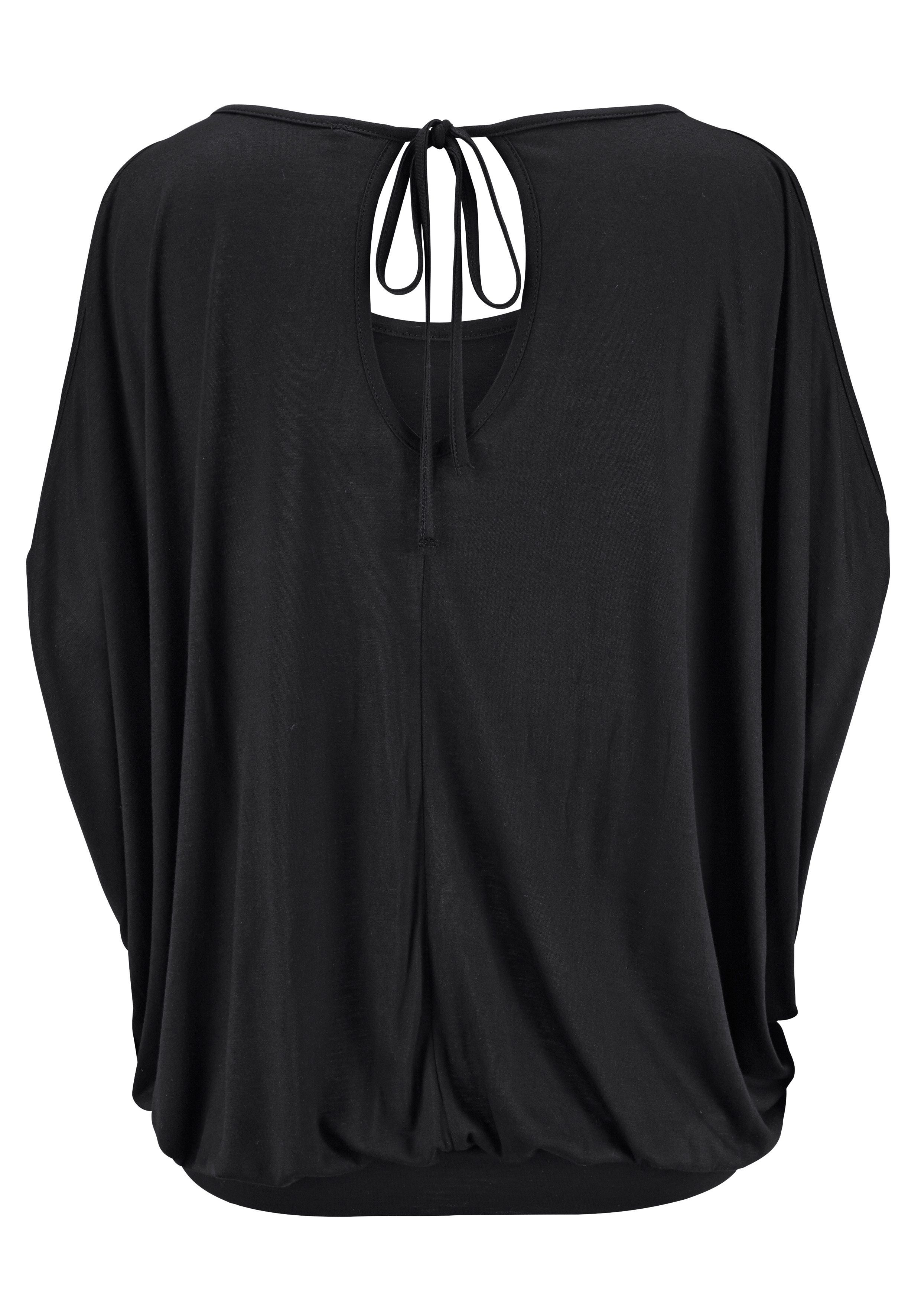 LASCANA Strandshirt mit Schulterschlitzen, Kurzarmshirt, Longshirt, schulterfrei